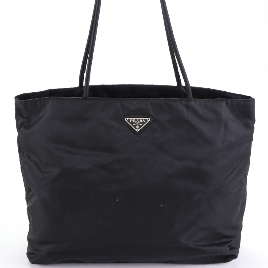 Prada Shoulder Tote in Black Tessuto Nylon