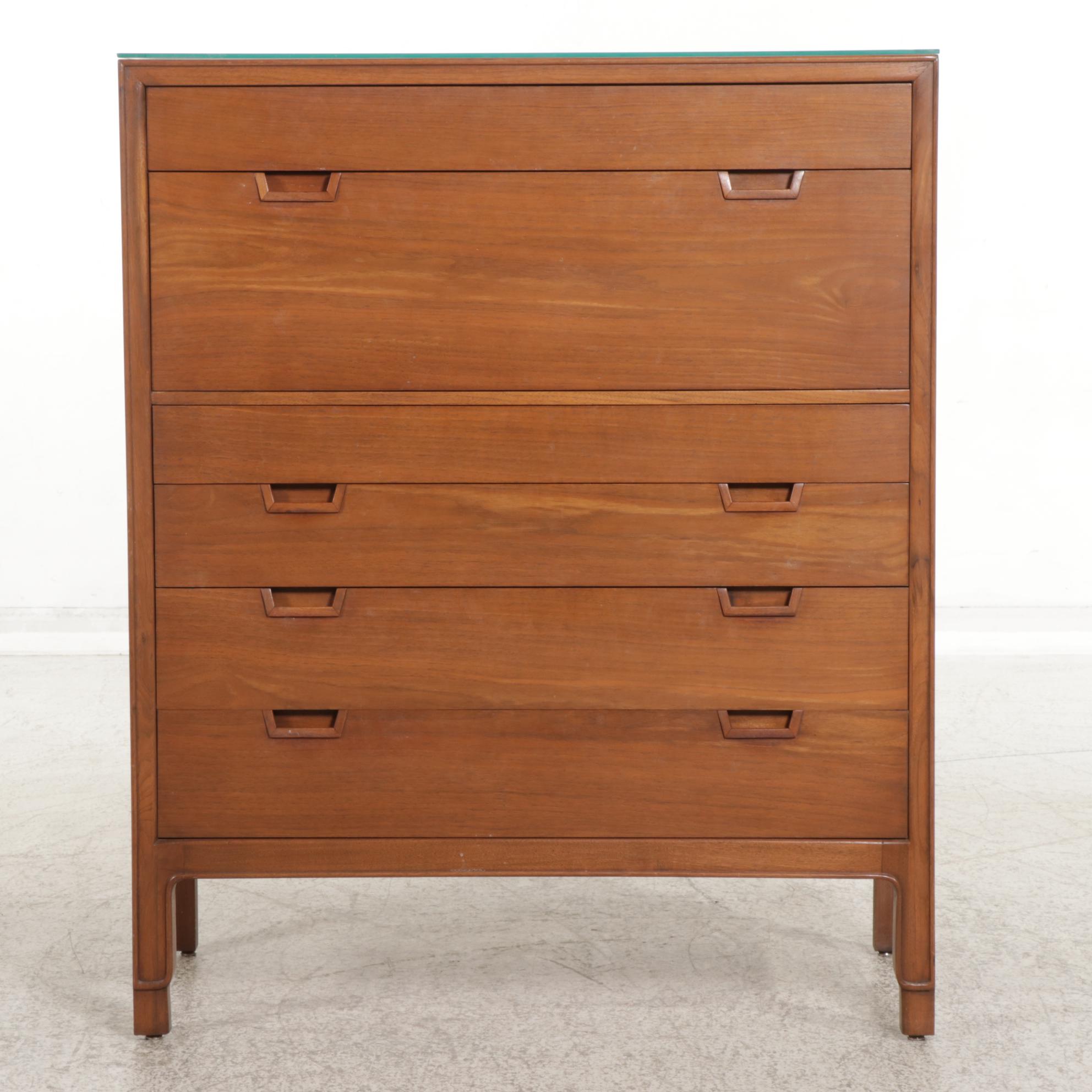 Mid Century Modern Mount Airy Janus Collection Walnut Chest of Drawers
