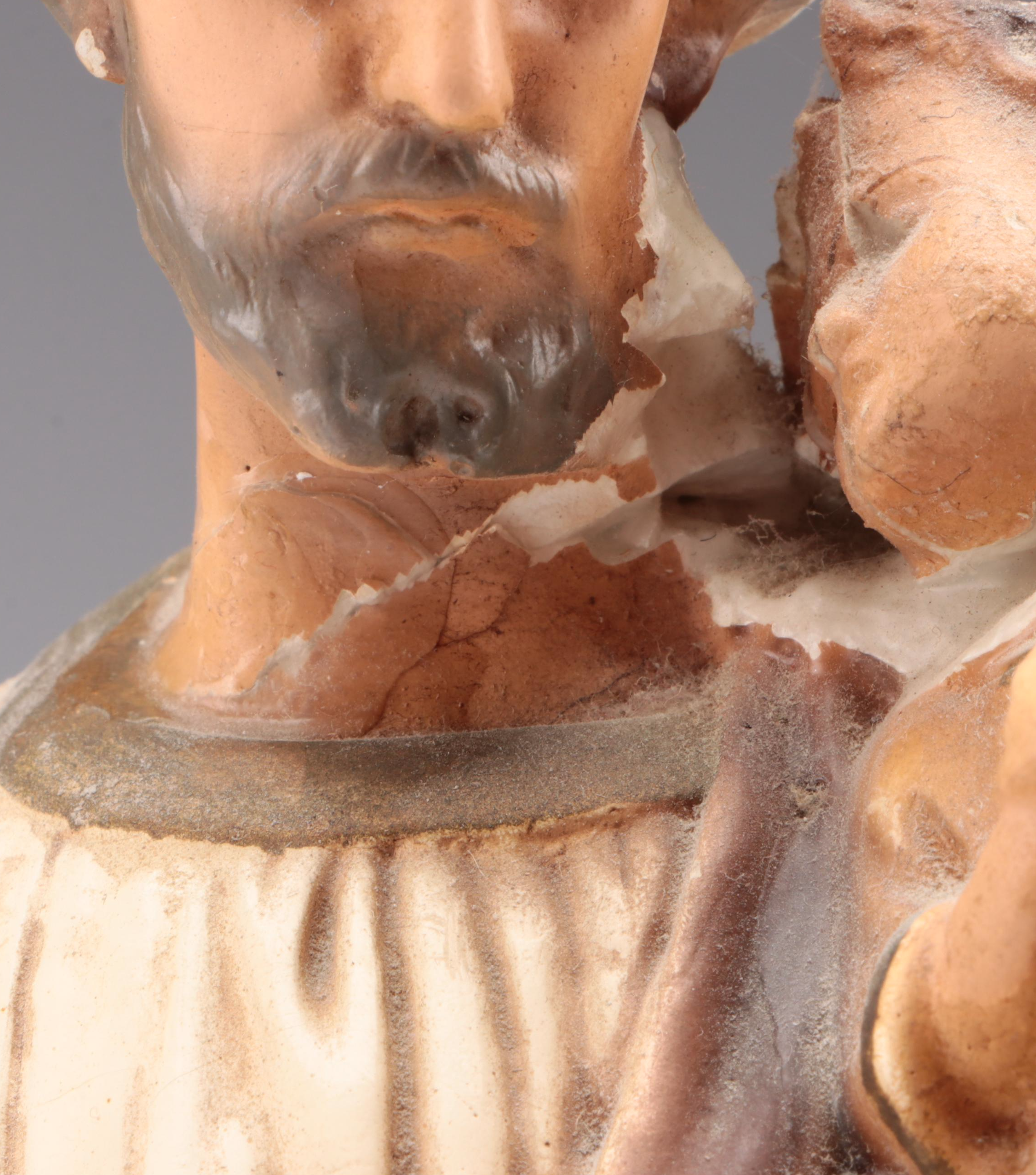 Painted Chalkware Our Lady of Grace with St. Joseph and Other Statues