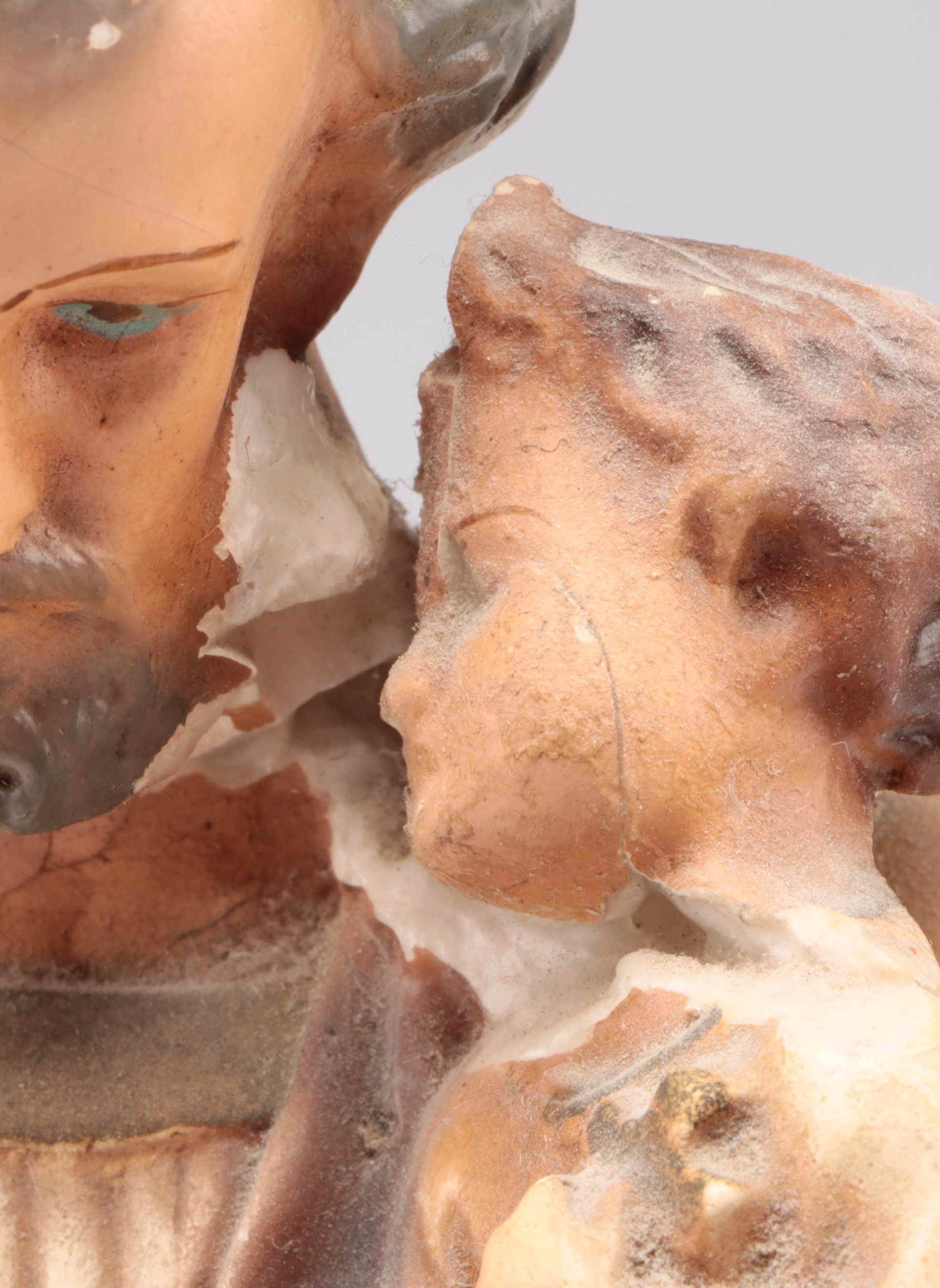 Painted Chalkware Our Lady of Grace with St. Joseph and Other Statues