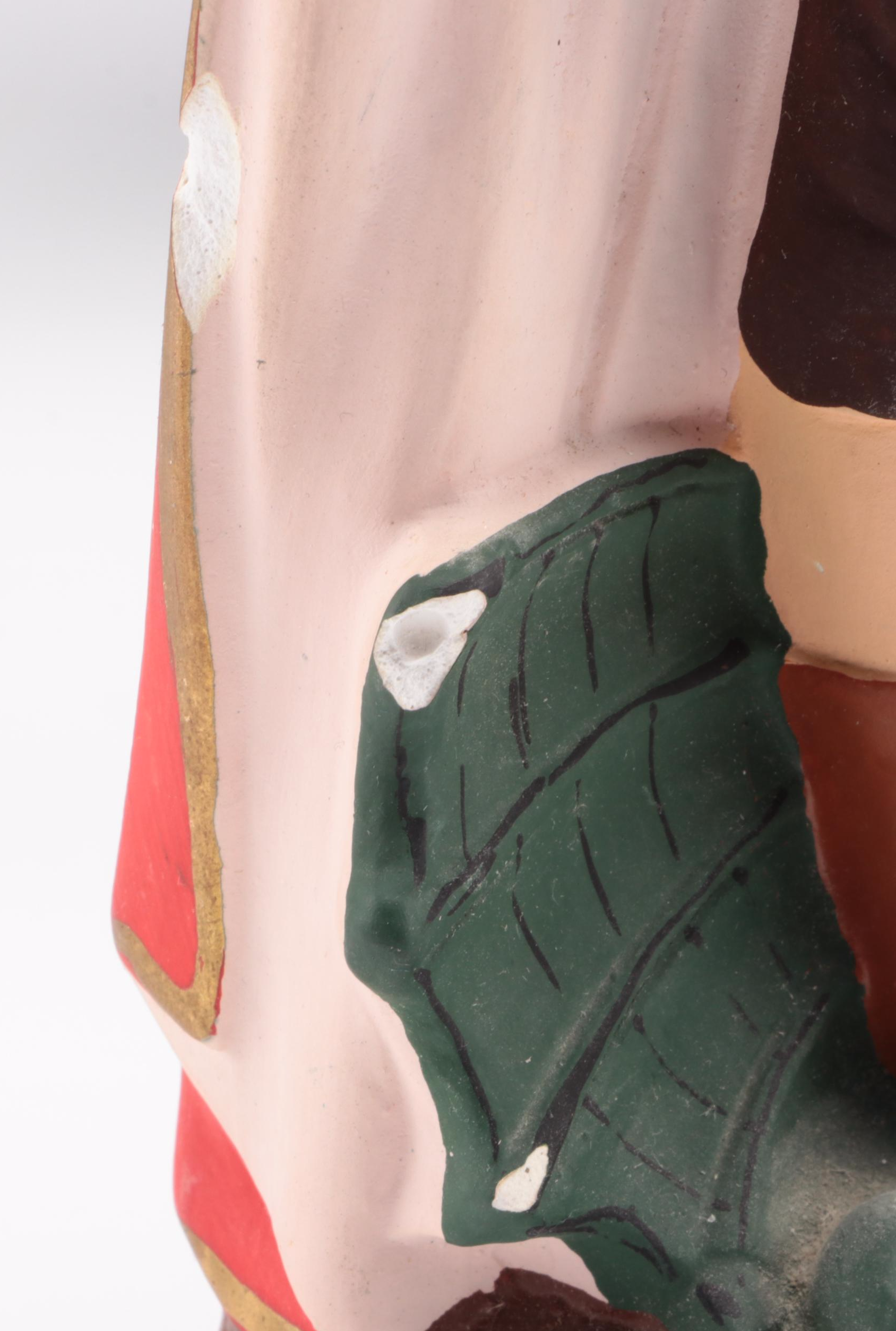 Painted Chalkware Our Lady of Grace with St. Joseph and Other Statues