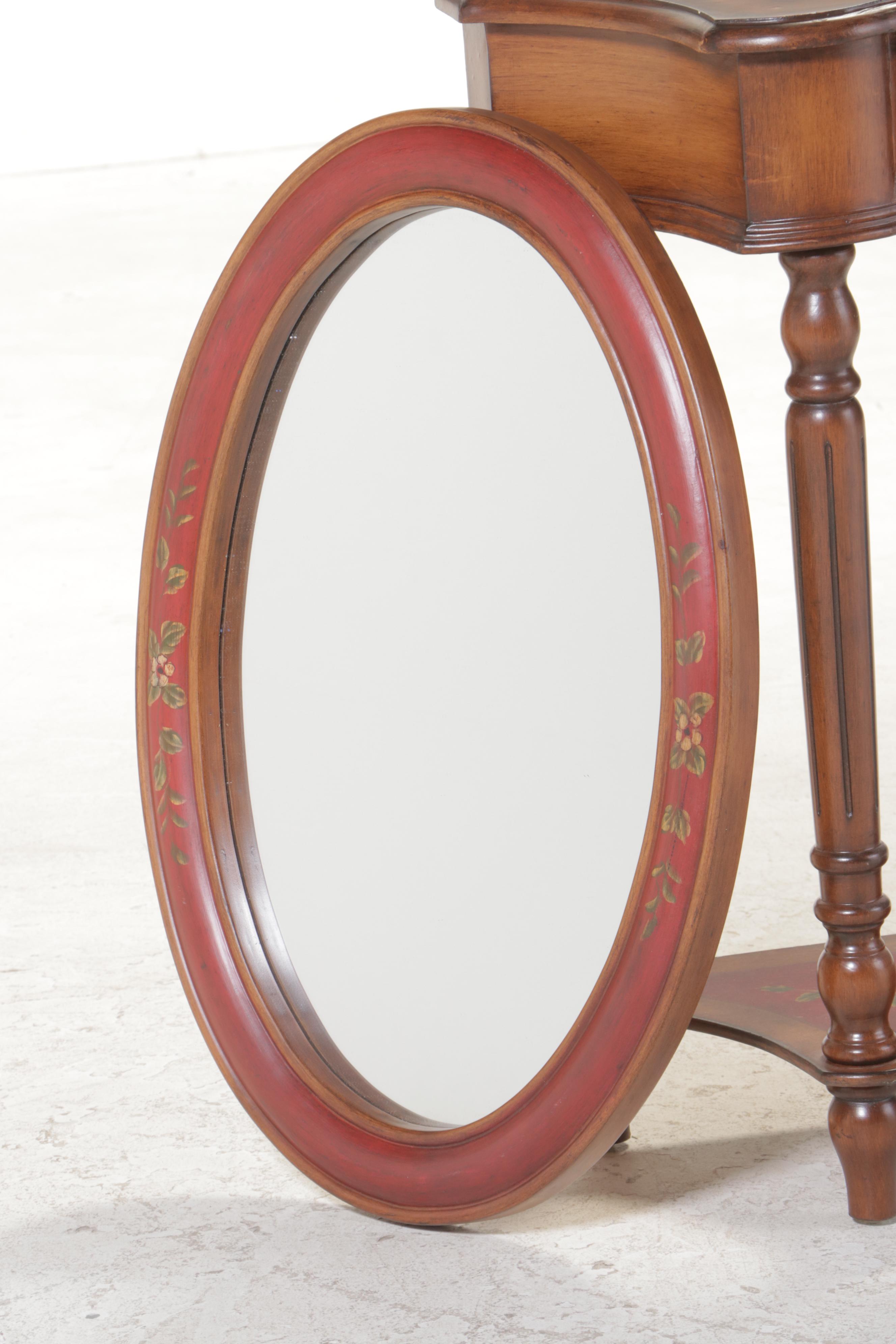 Stein World Paint-Decorated Console Table and Wall Mirror
