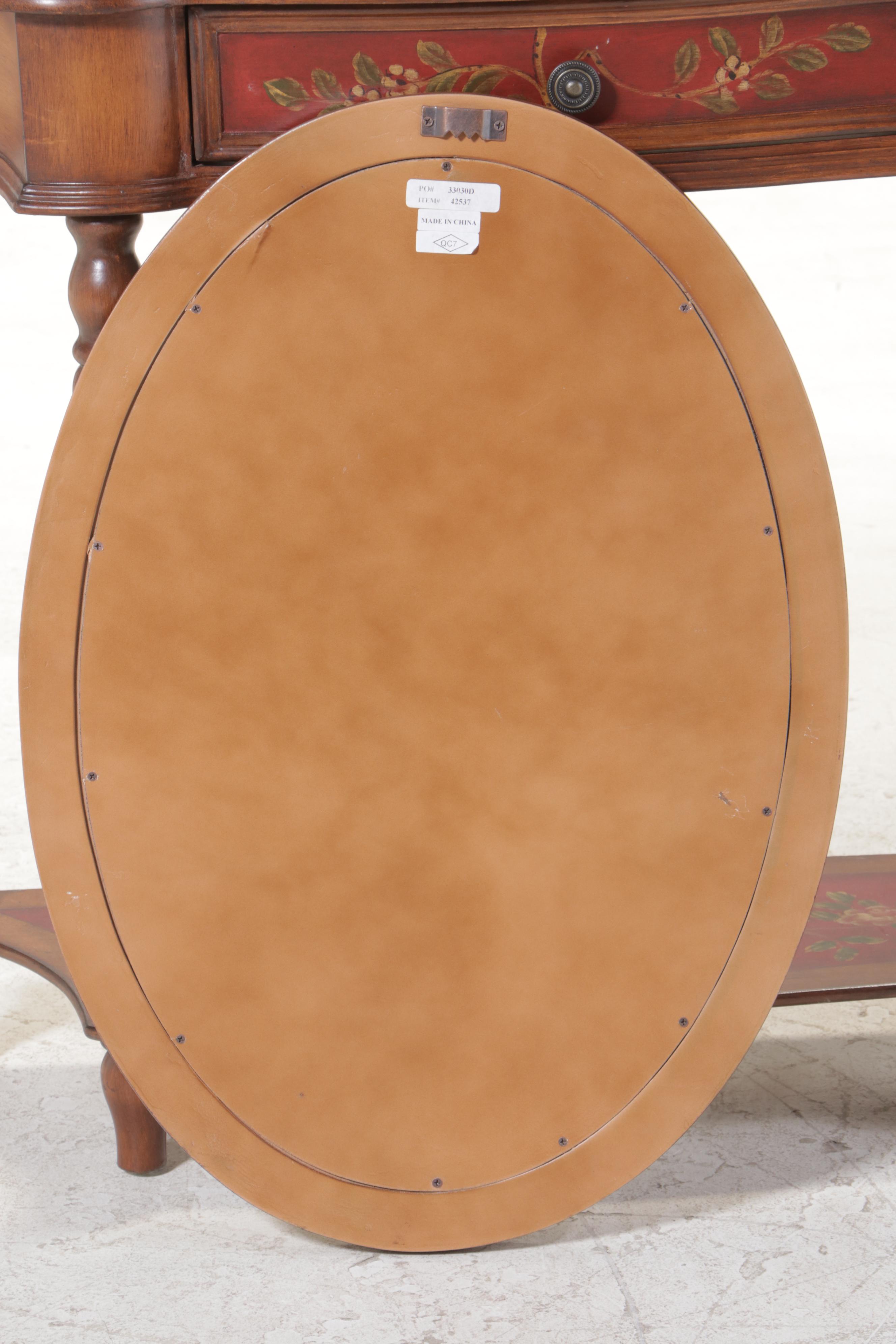 Stein World Paint-Decorated Console Table and Wall Mirror