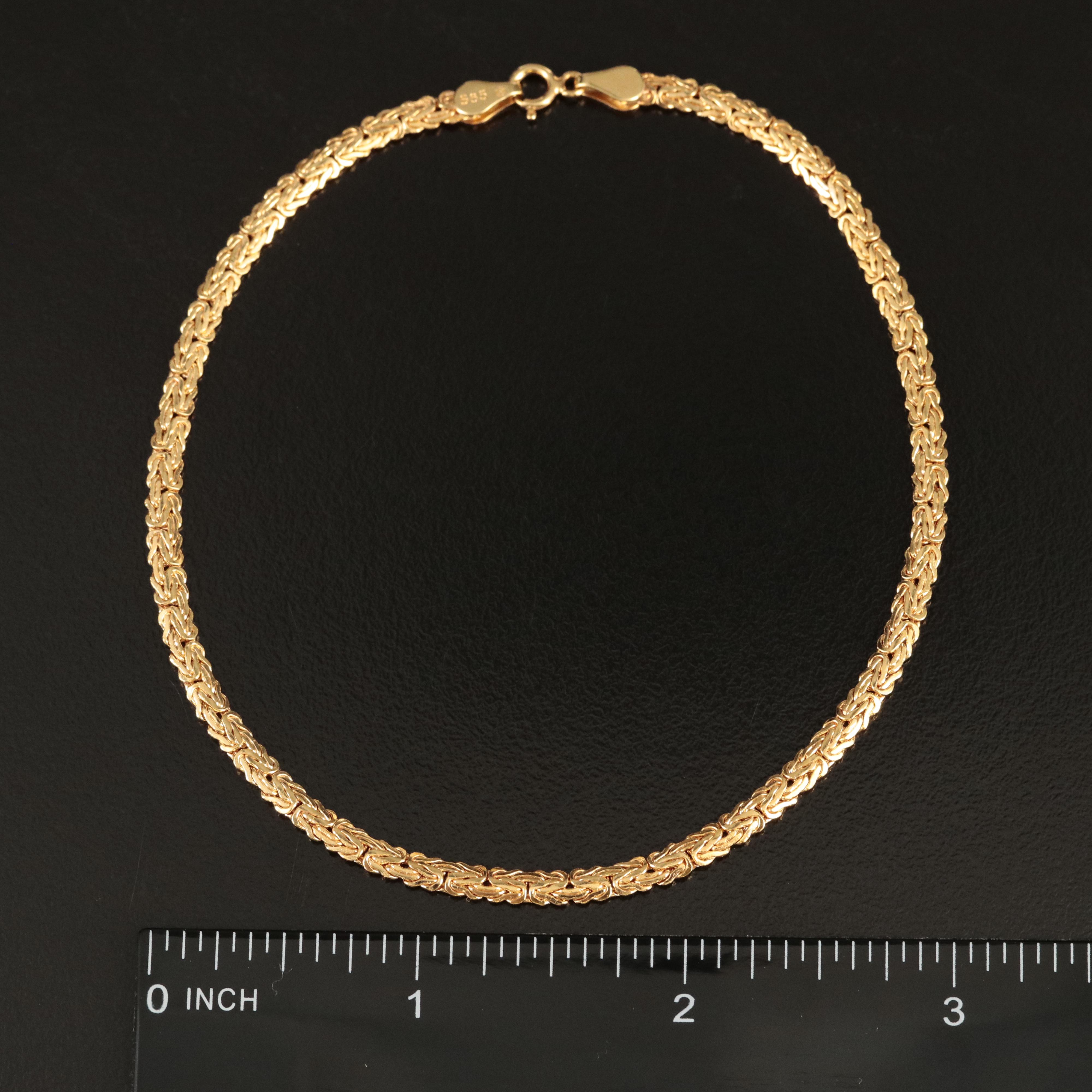14K Flat Byzantine Anklet