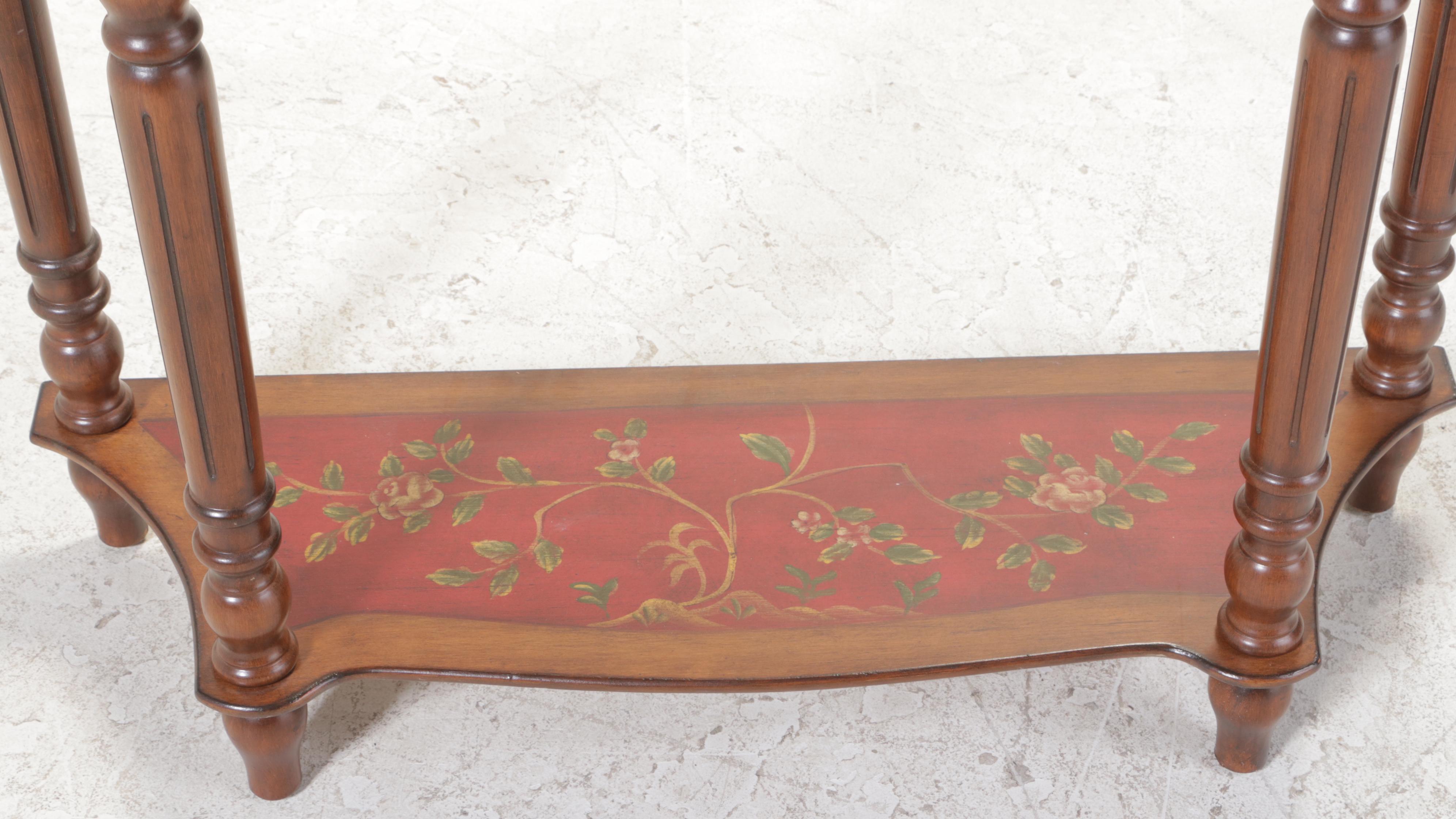 Stein World Paint-Decorated Console Table and Wall Mirror