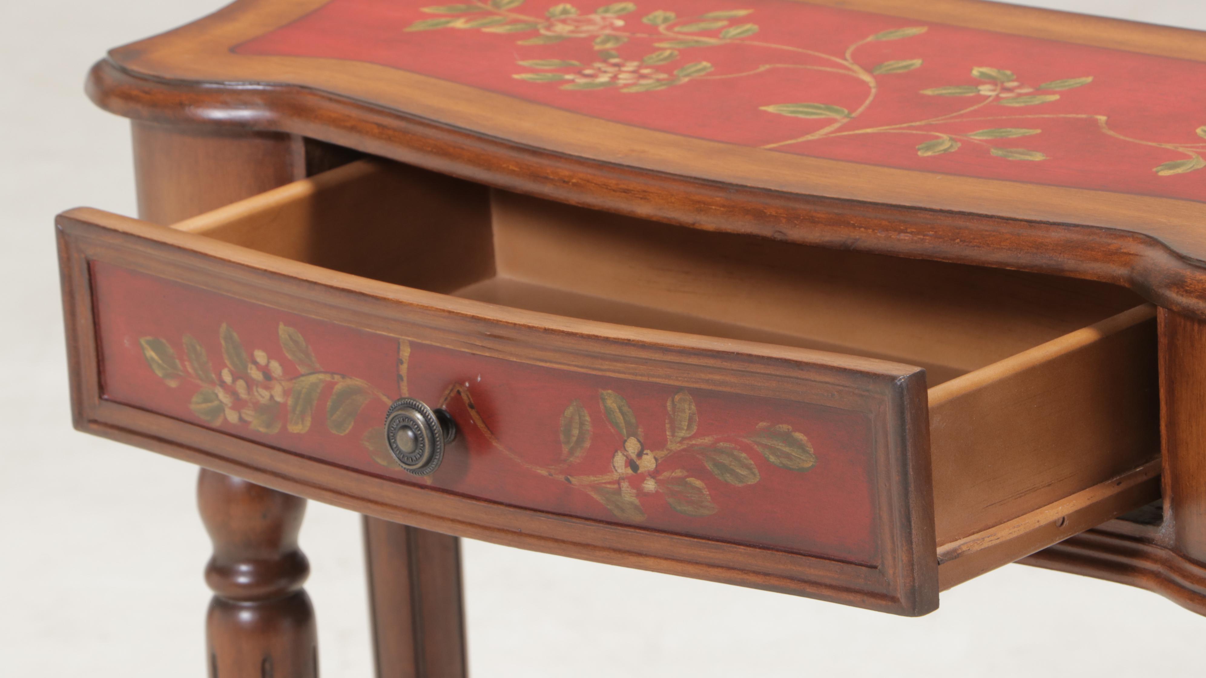 Stein World Paint-Decorated Console Table and Wall Mirror