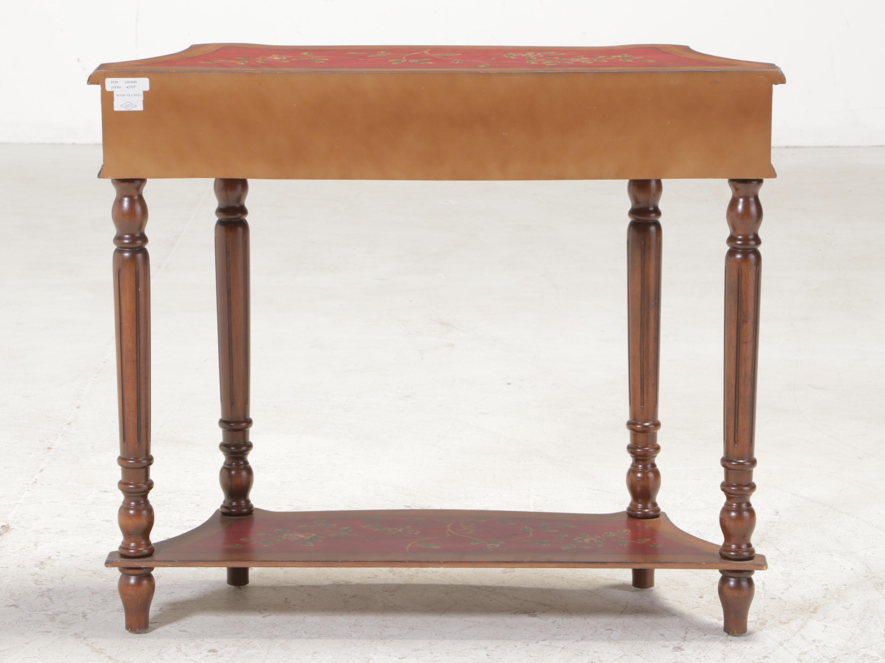 Stein World Paint-Decorated Console Table and Wall Mirror