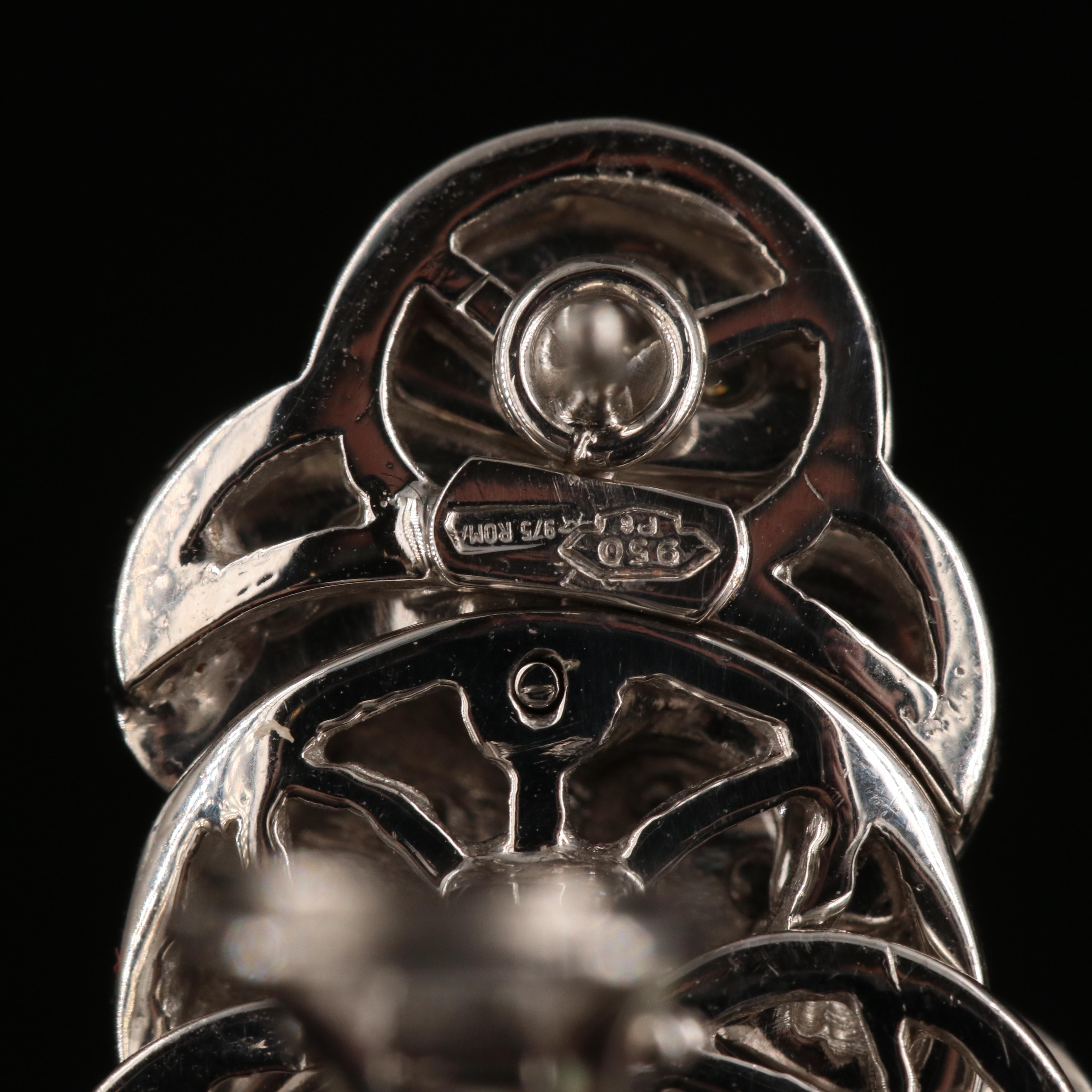 Italian Platinum Baroque Pearl and 1.19 CTW Diamond Earrings