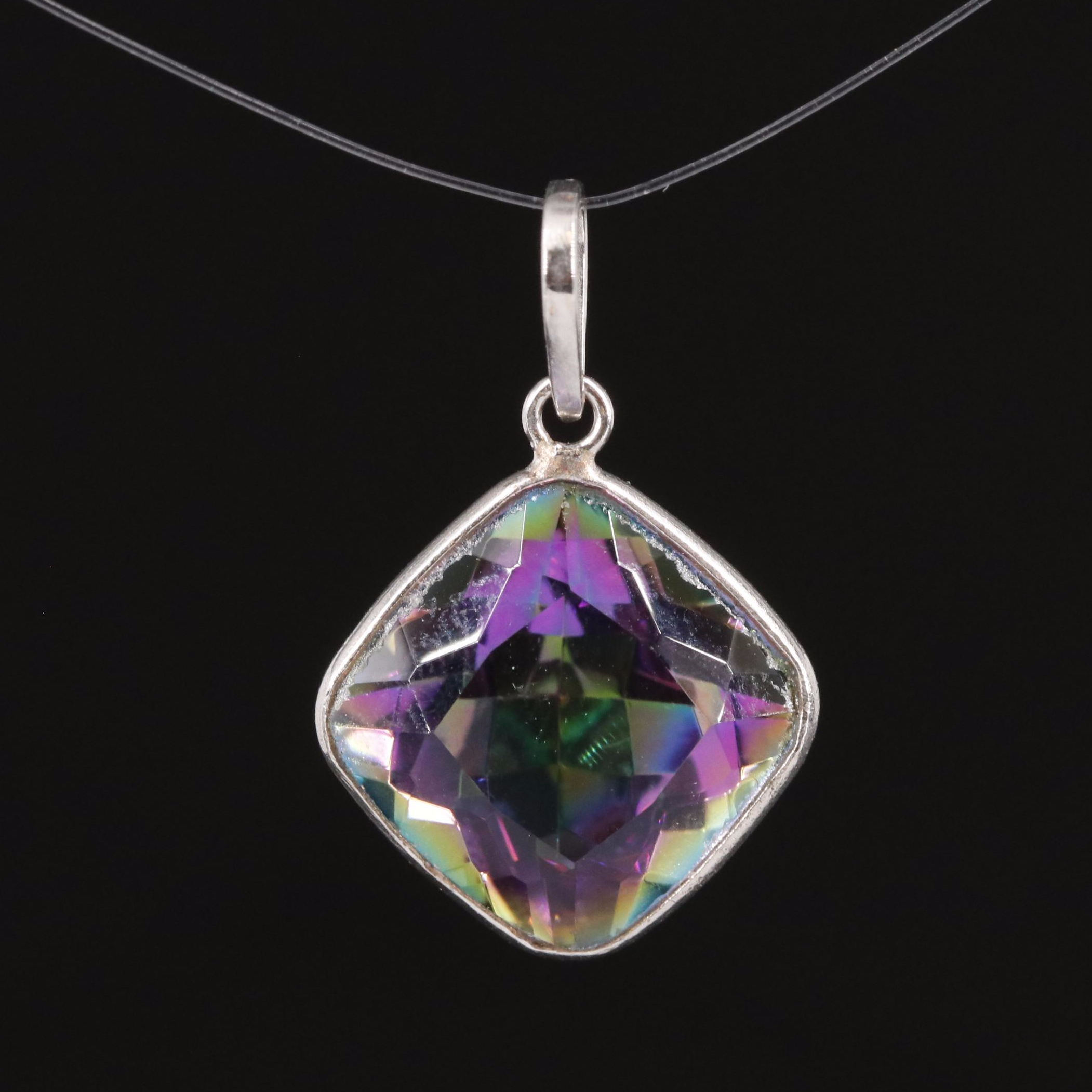 14K Mystic Quartz Pendant