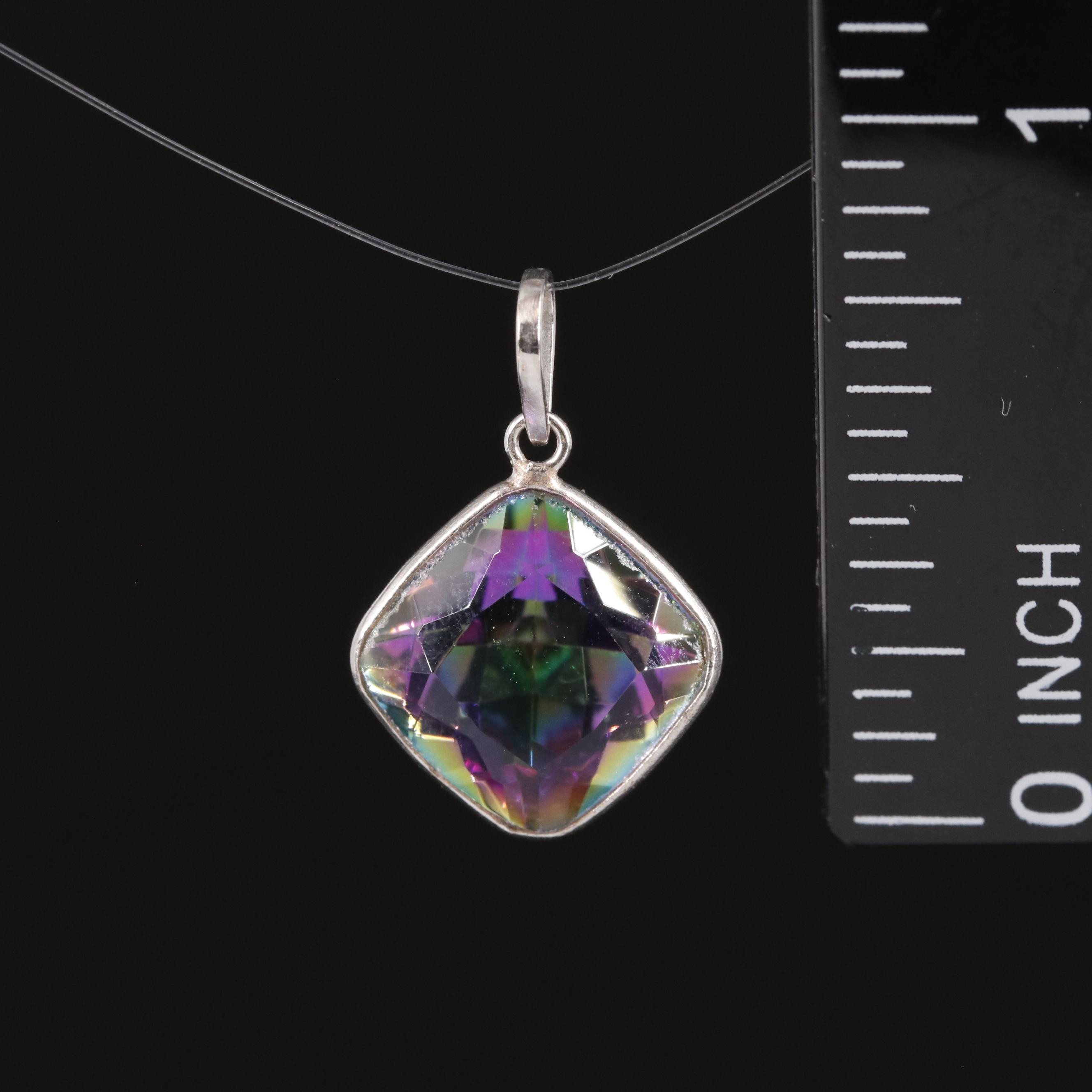 14K Mystic Quartz Pendant