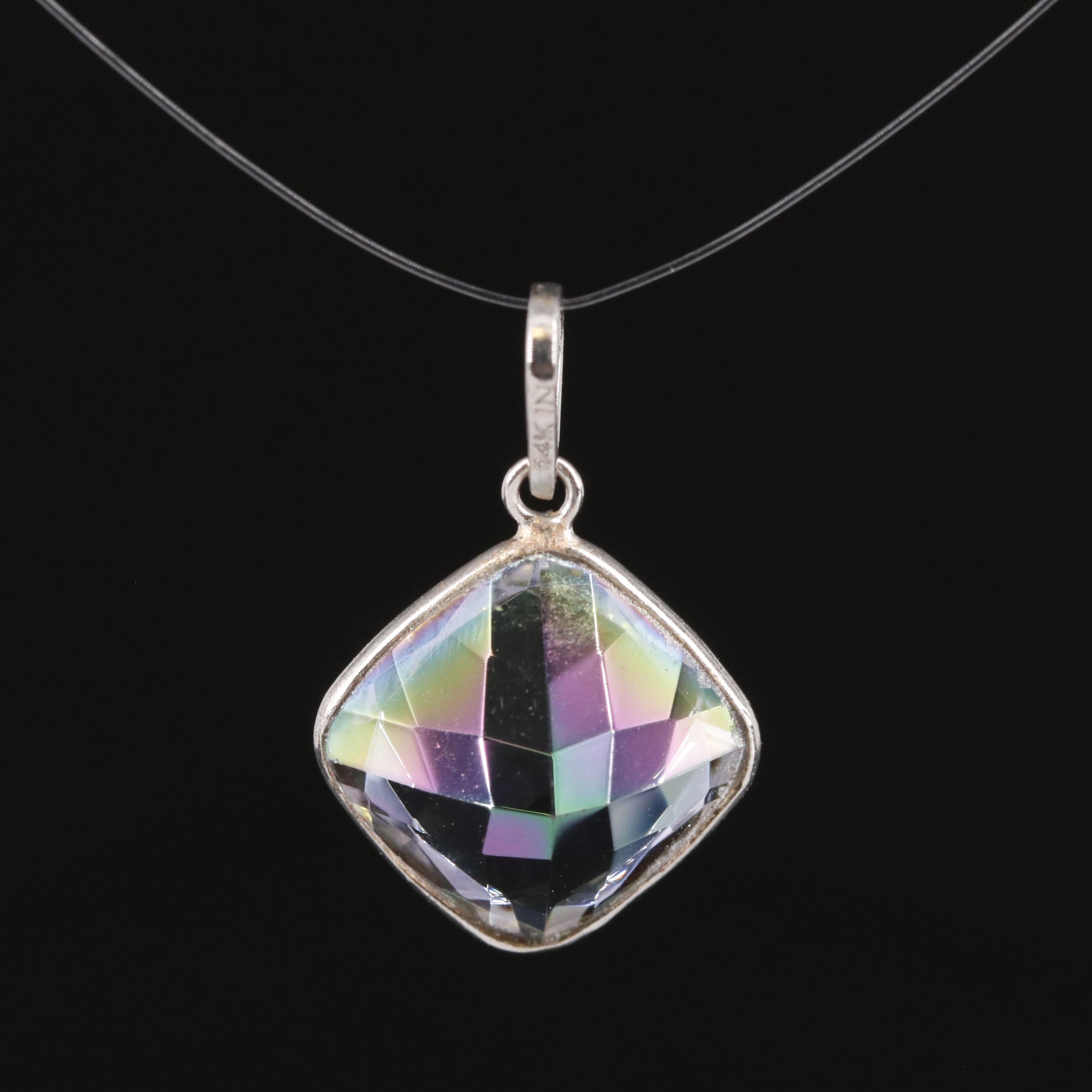 14K Mystic Quartz Pendant
