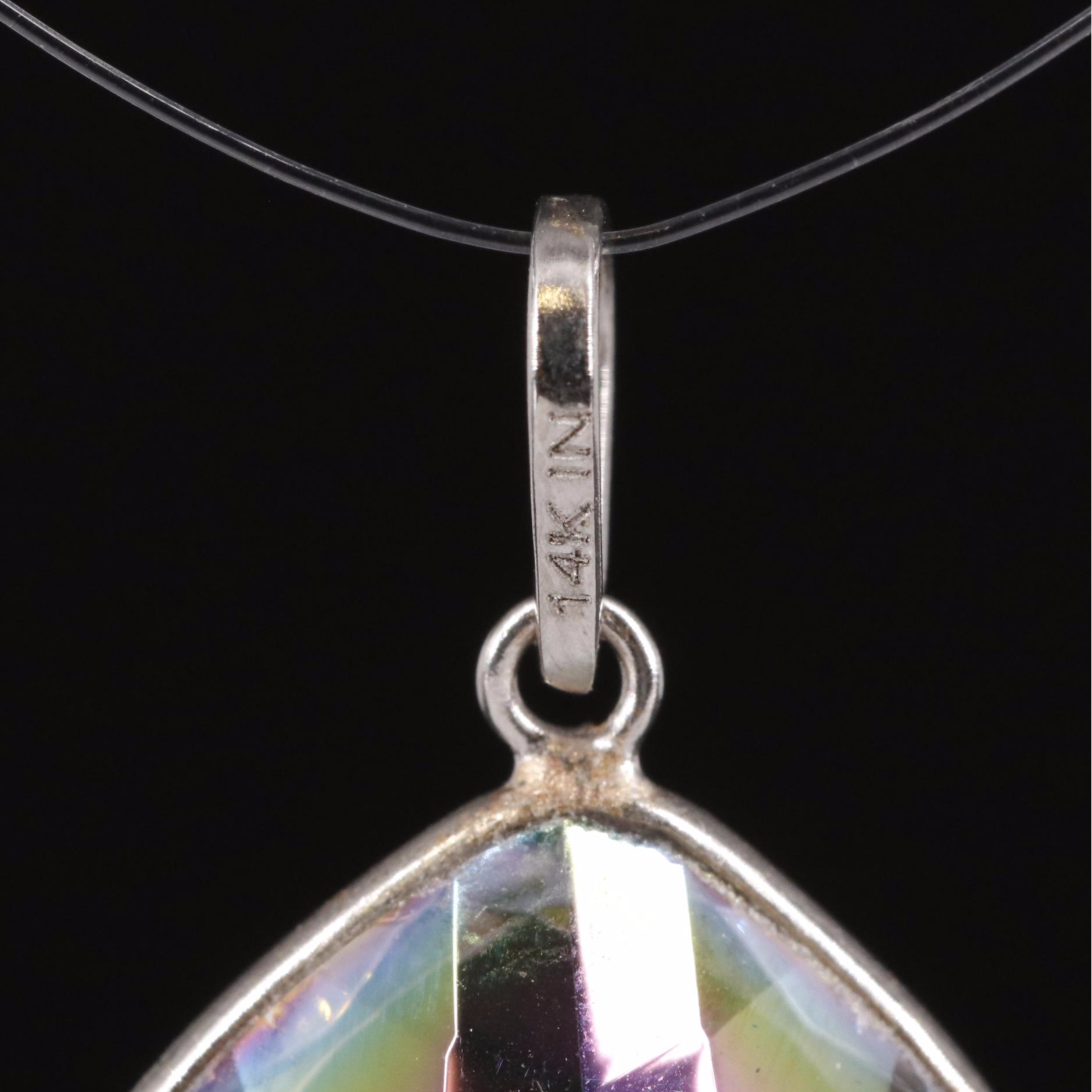 14K Mystic Quartz Pendant