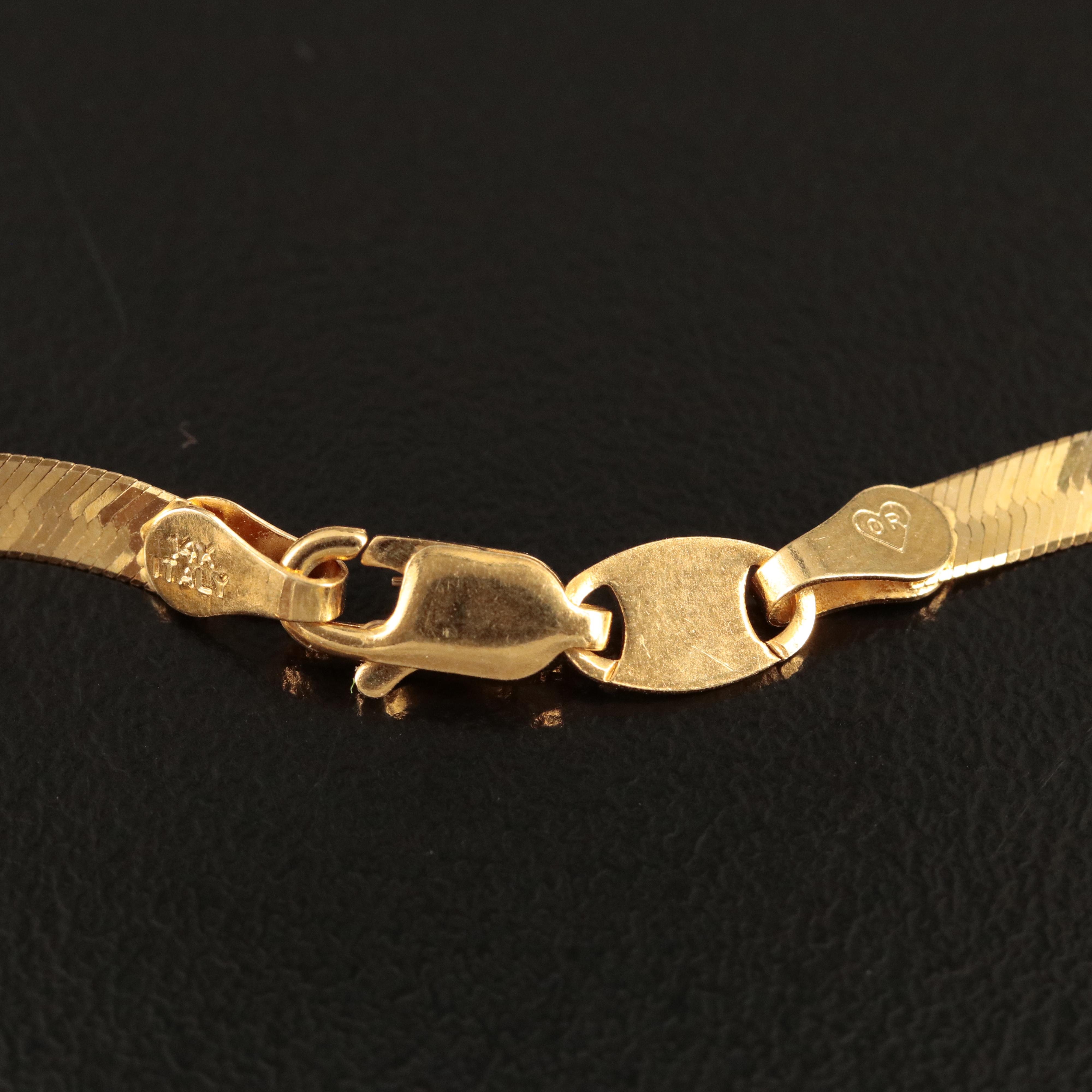 Italian 14K Herringbone Bracelet