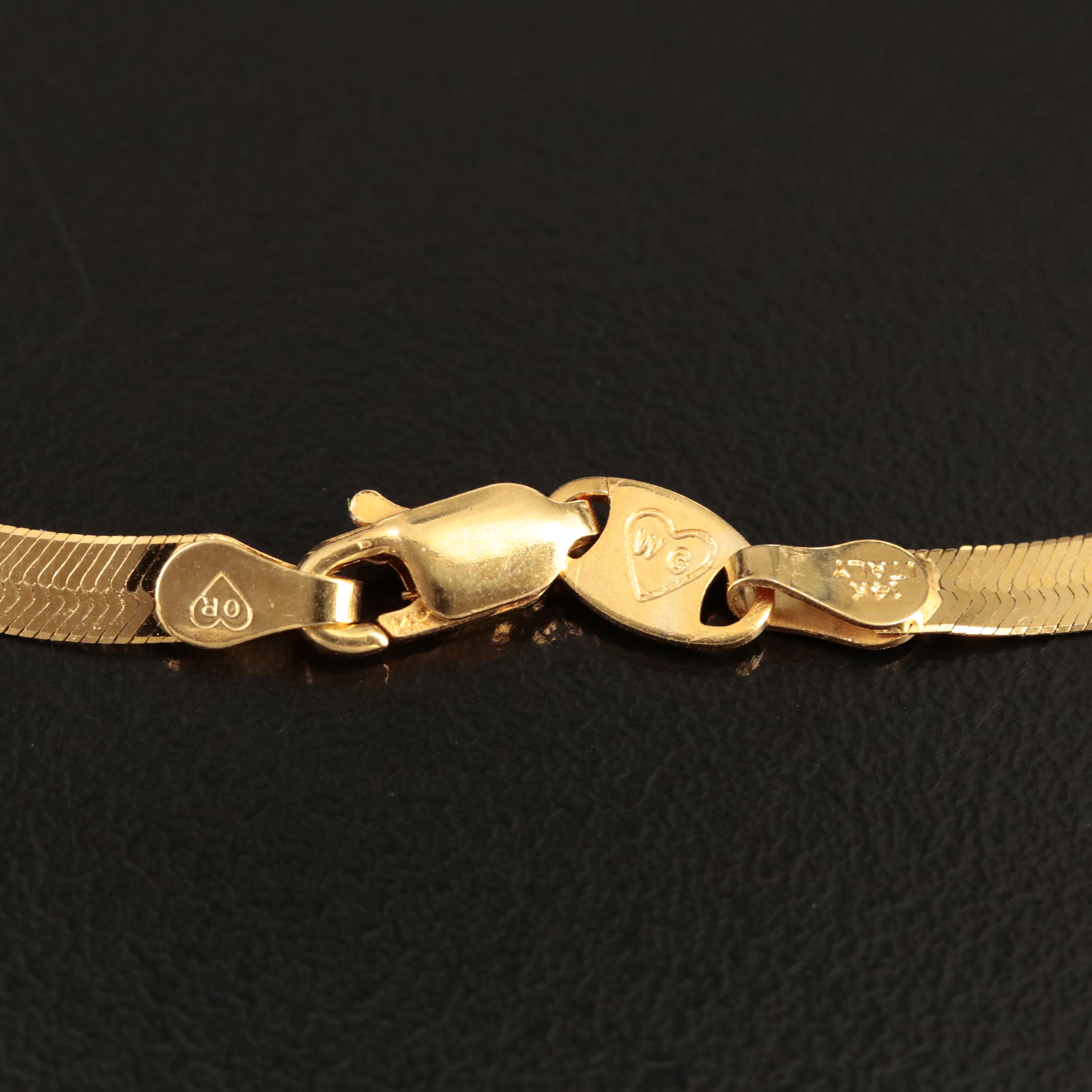 Italian 14K Herringbone Bracelet
