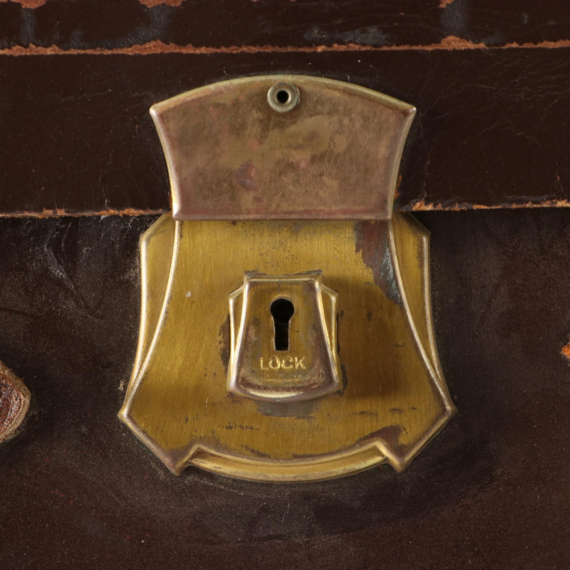 Vintage Pilot Briefcase Bag in Brown Leather