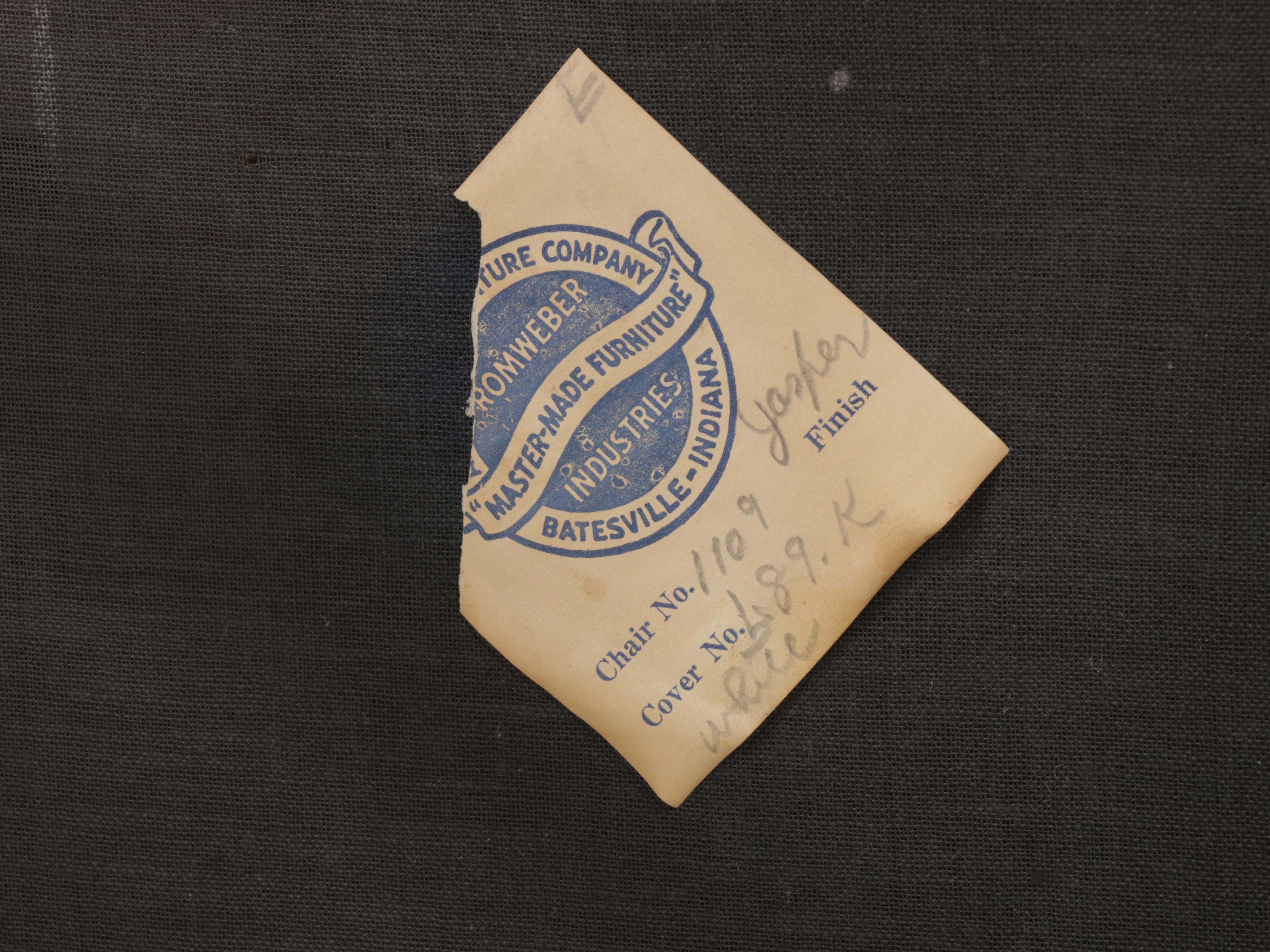 Two Romweber Mid Century Modern Oak and Vinyl Armchairs