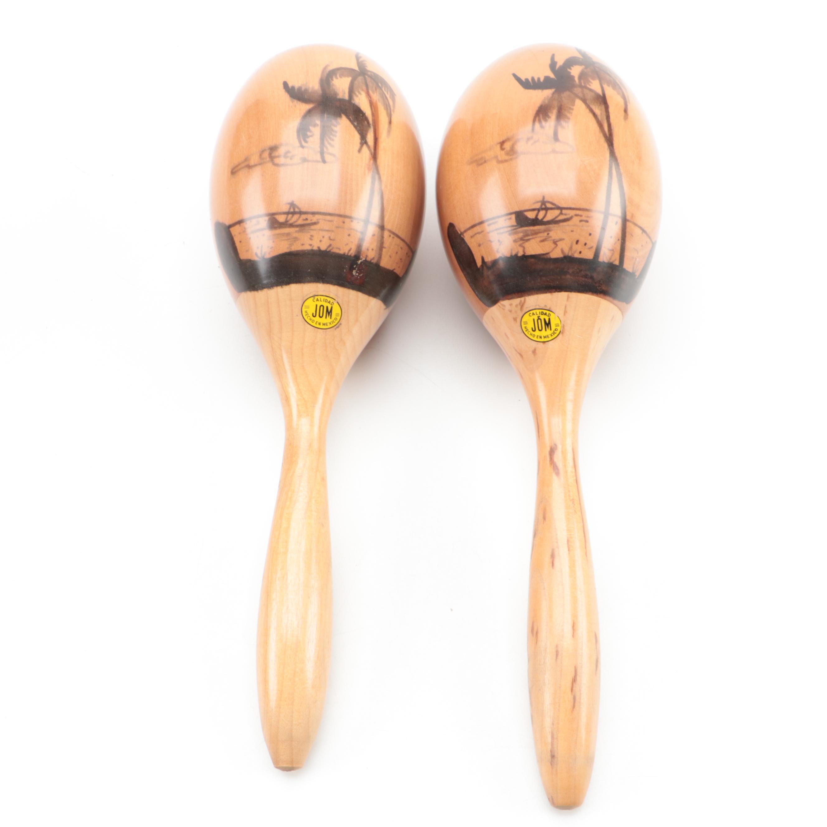 Mexican Maracas With Fiber Crafted Storage Box