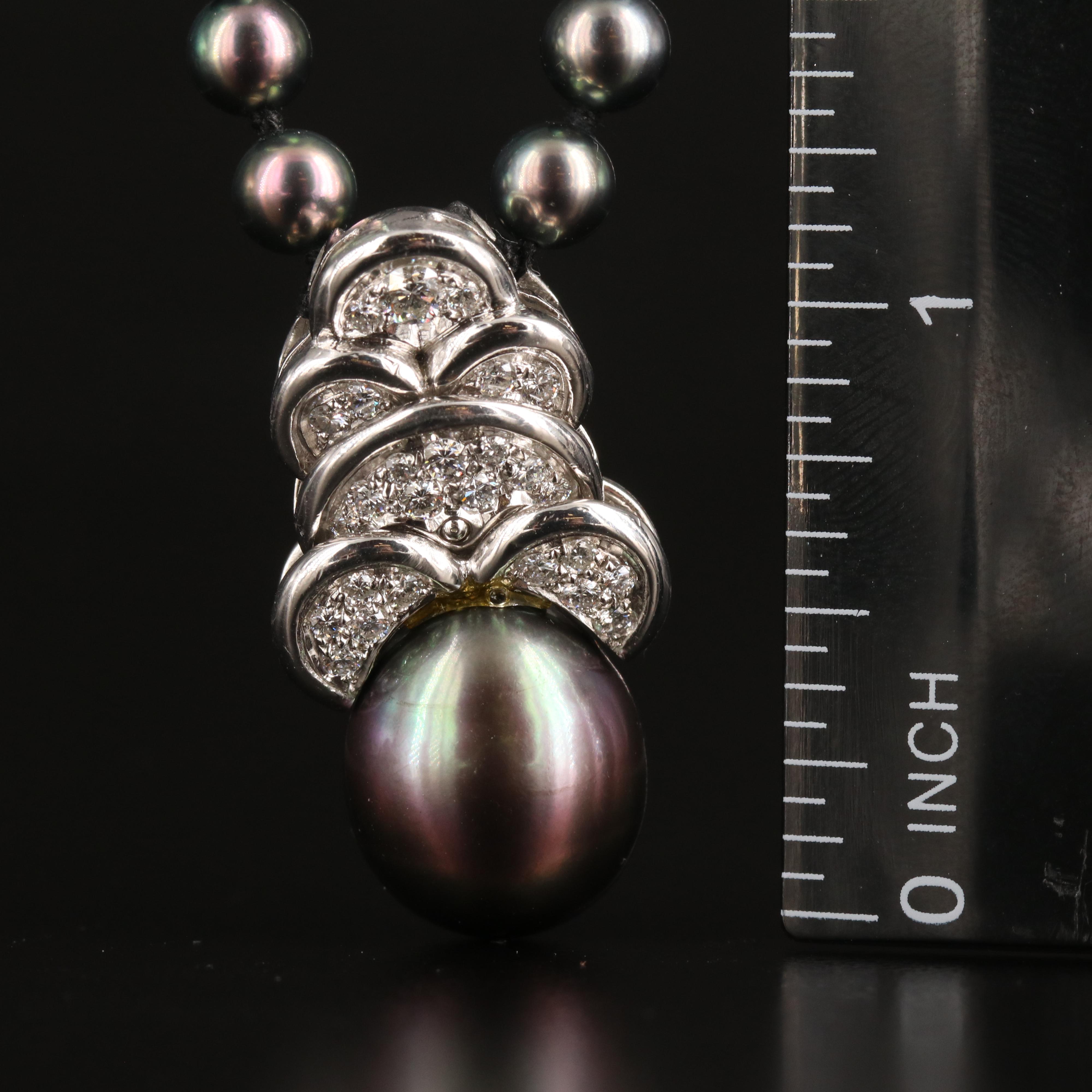 Platinum Pearl and Diamond Necklace with Articulation