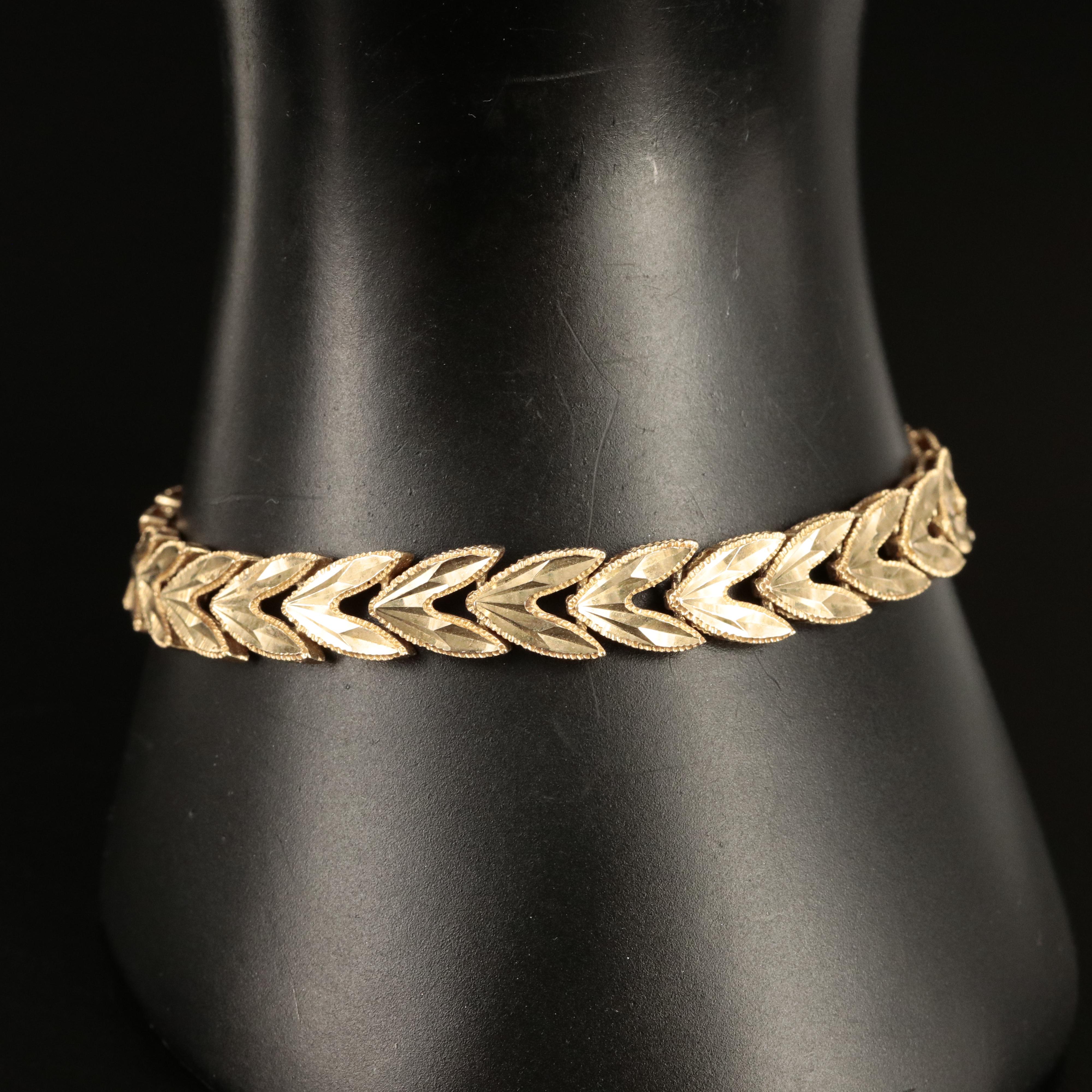 10K Fancy Link Bracelet