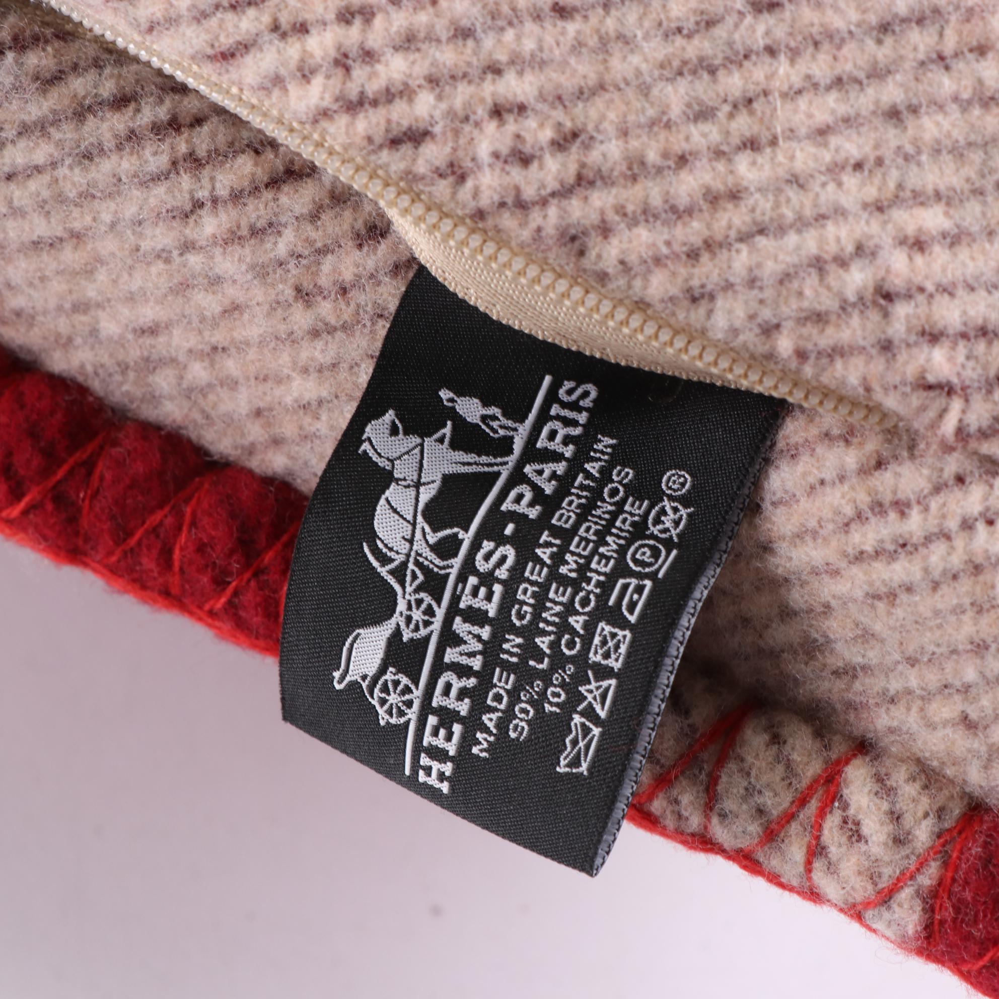 Hermès Avalon Bayadere Accent Pillow in Wool and Cashmere