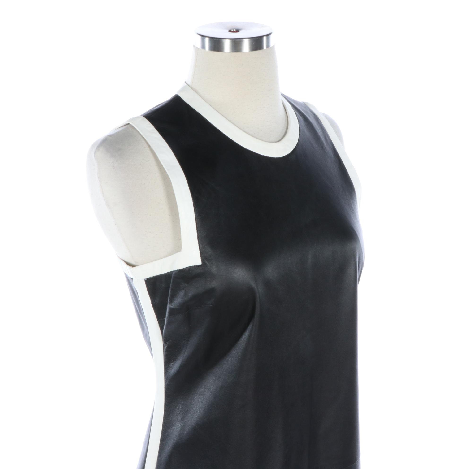 Ralph Lauren Purple Label Lambskin Mod Style Sleeveless Shift Dress