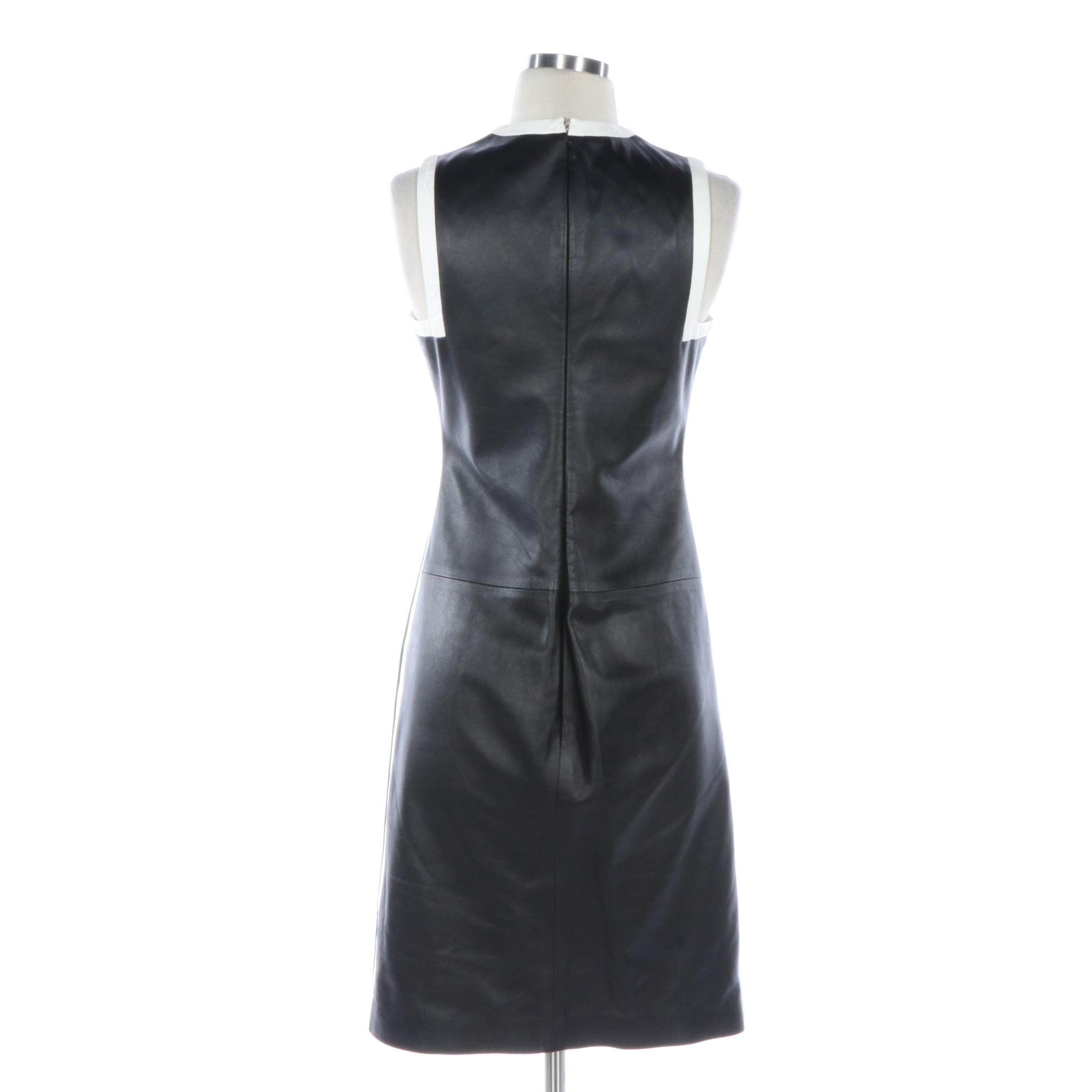 Ralph Lauren Purple Label Lambskin Mod Style Sleeveless Shift Dress