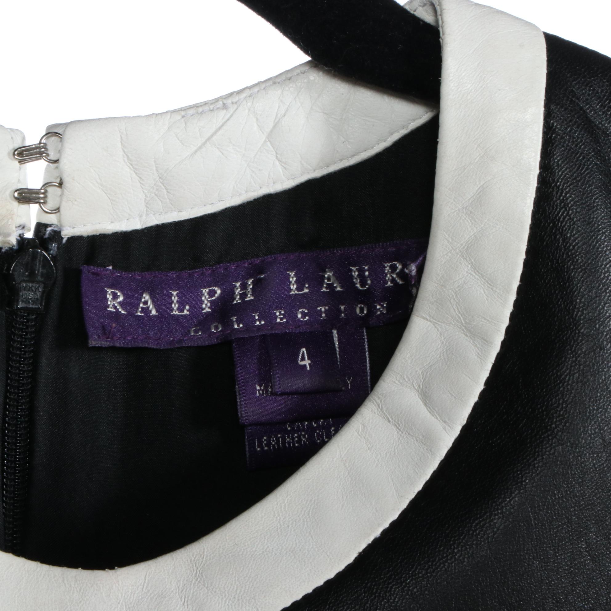 Ralph Lauren Purple Label Lambskin Mod Style Sleeveless Shift Dress