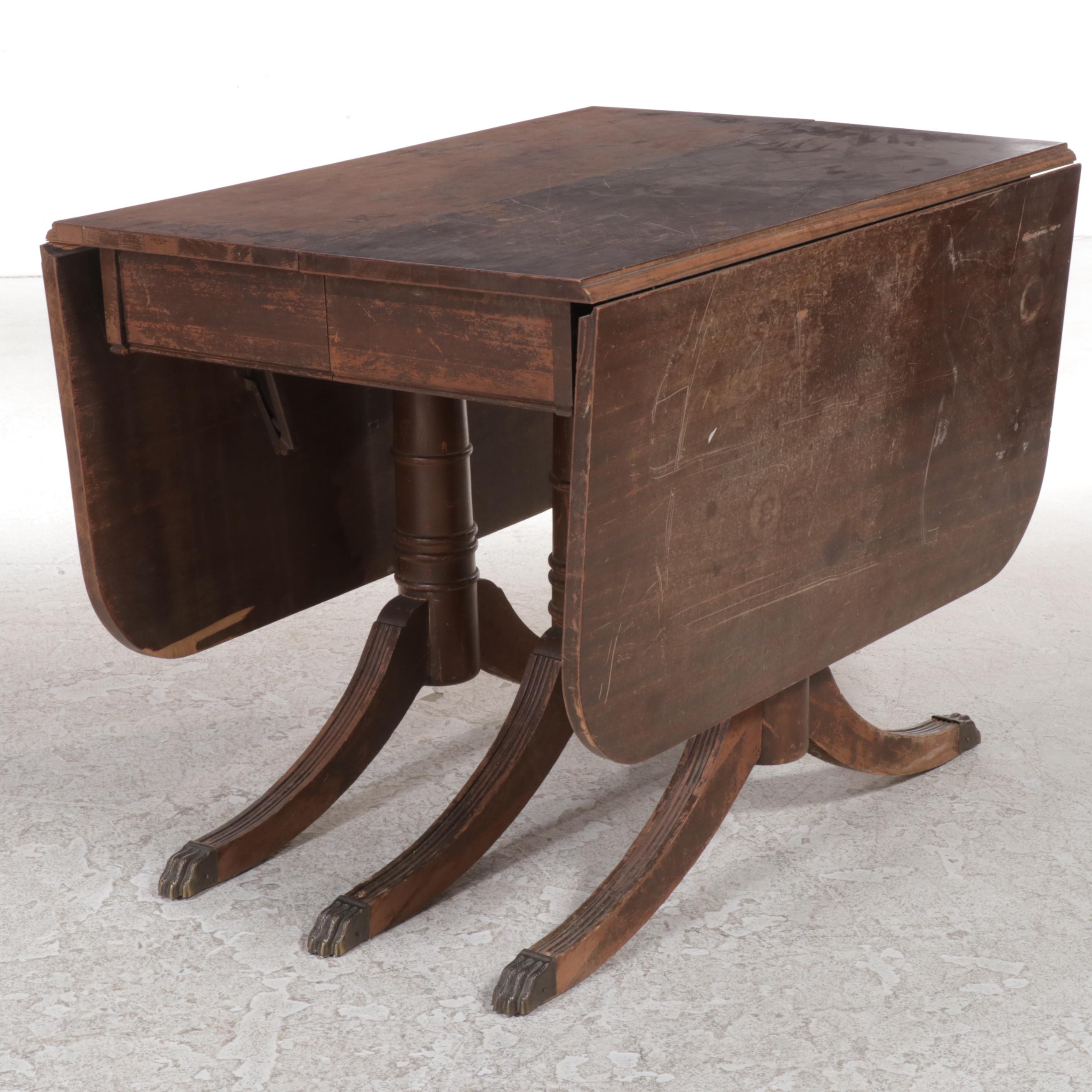 Four-Piece Classical Style Mahogany-Stained Dining Set, 20th Century