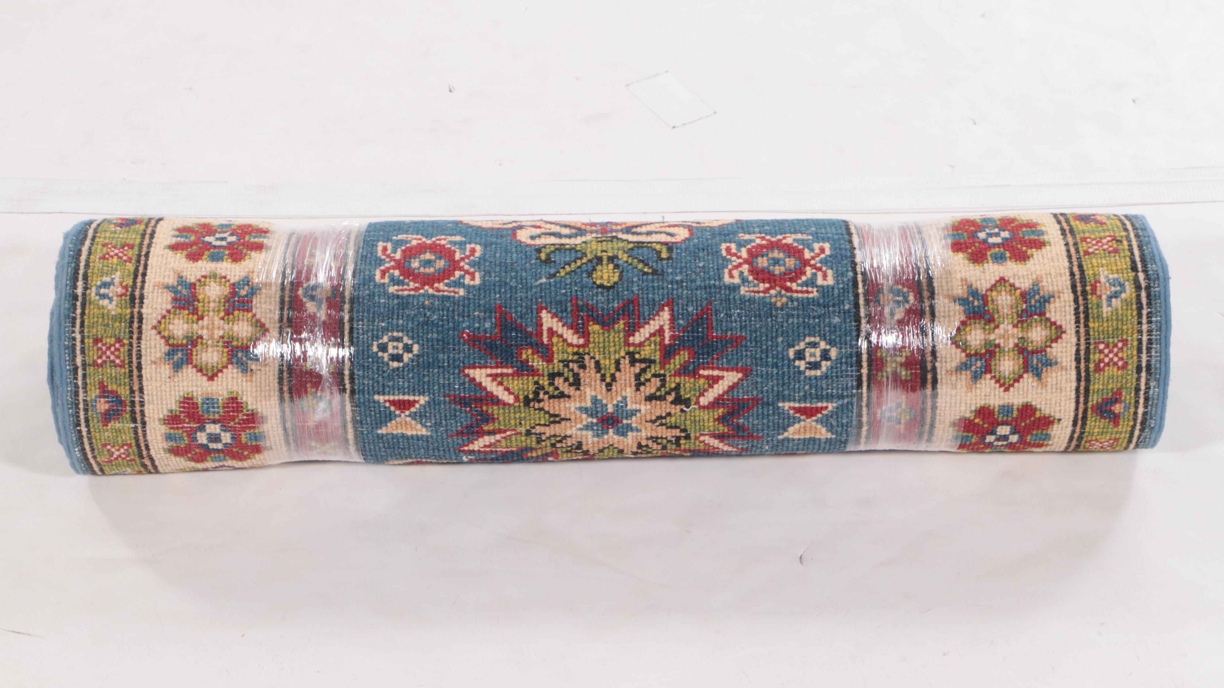 2'8 x 9'9 Hand-Knotted Pakistani Kazak Carpet Runner