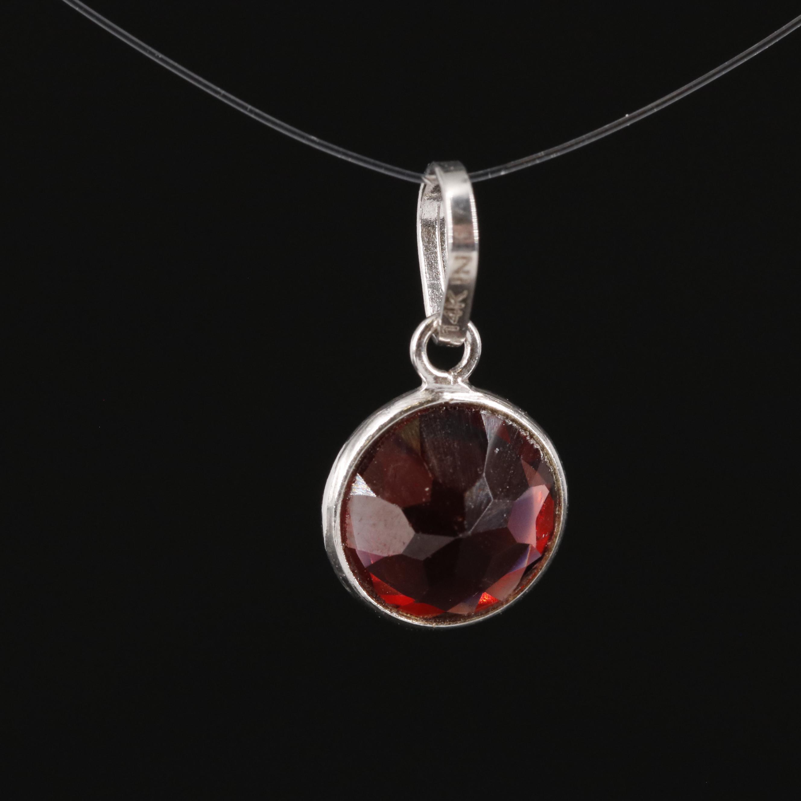 14K Garnet Pendant