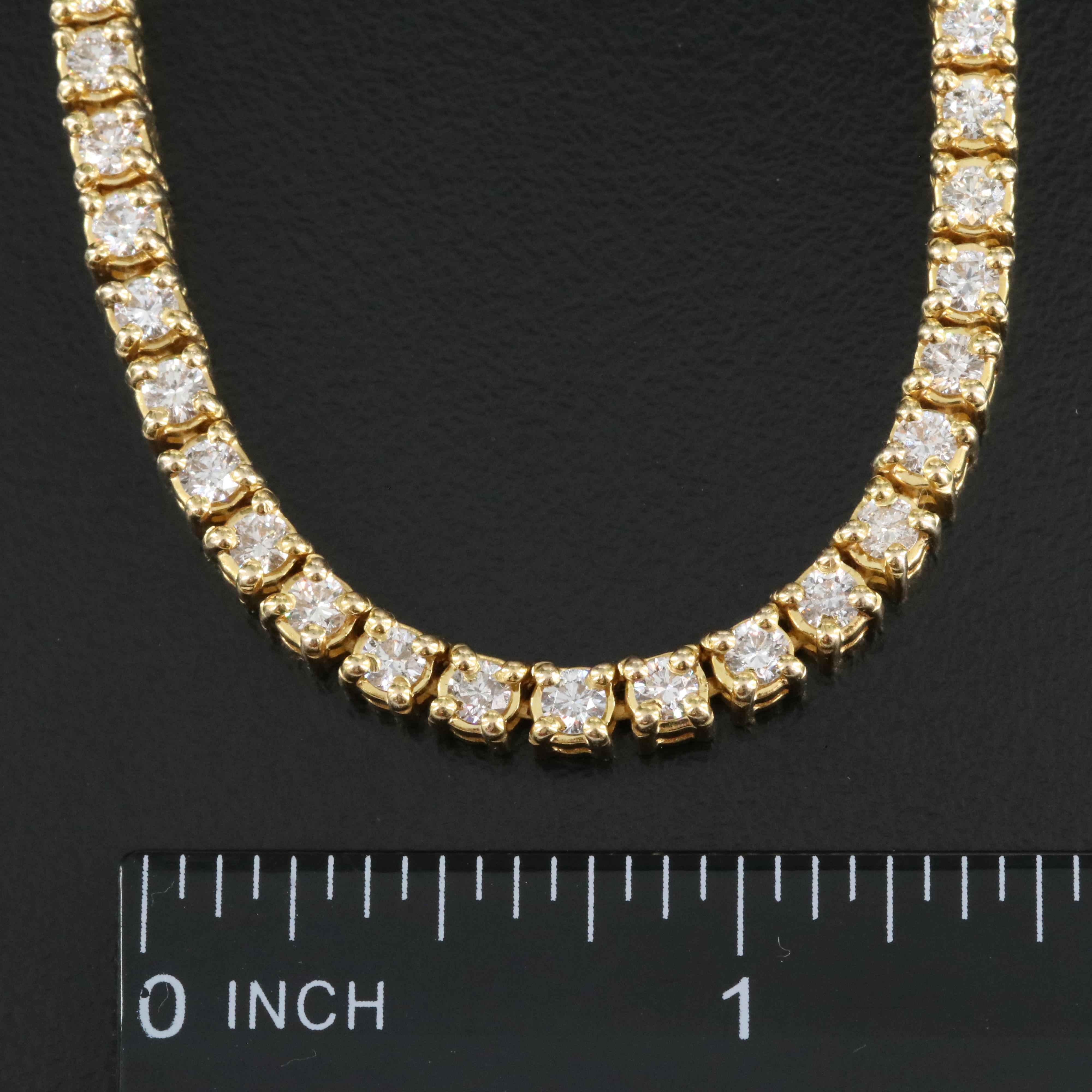 14K 18.28 CTW Diamond Rivière Necklace