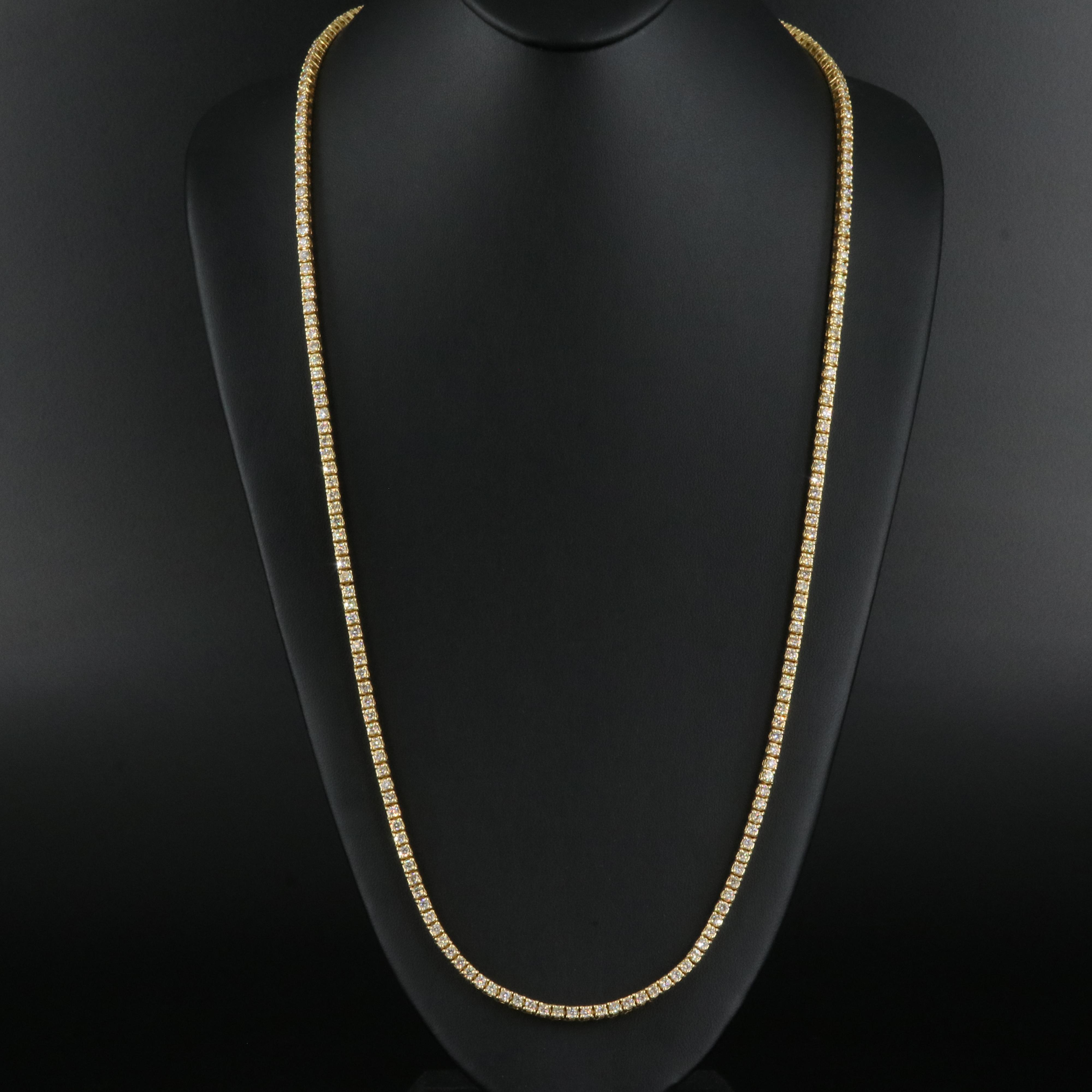 14K 18.28 CTW Diamond Rivière Necklace