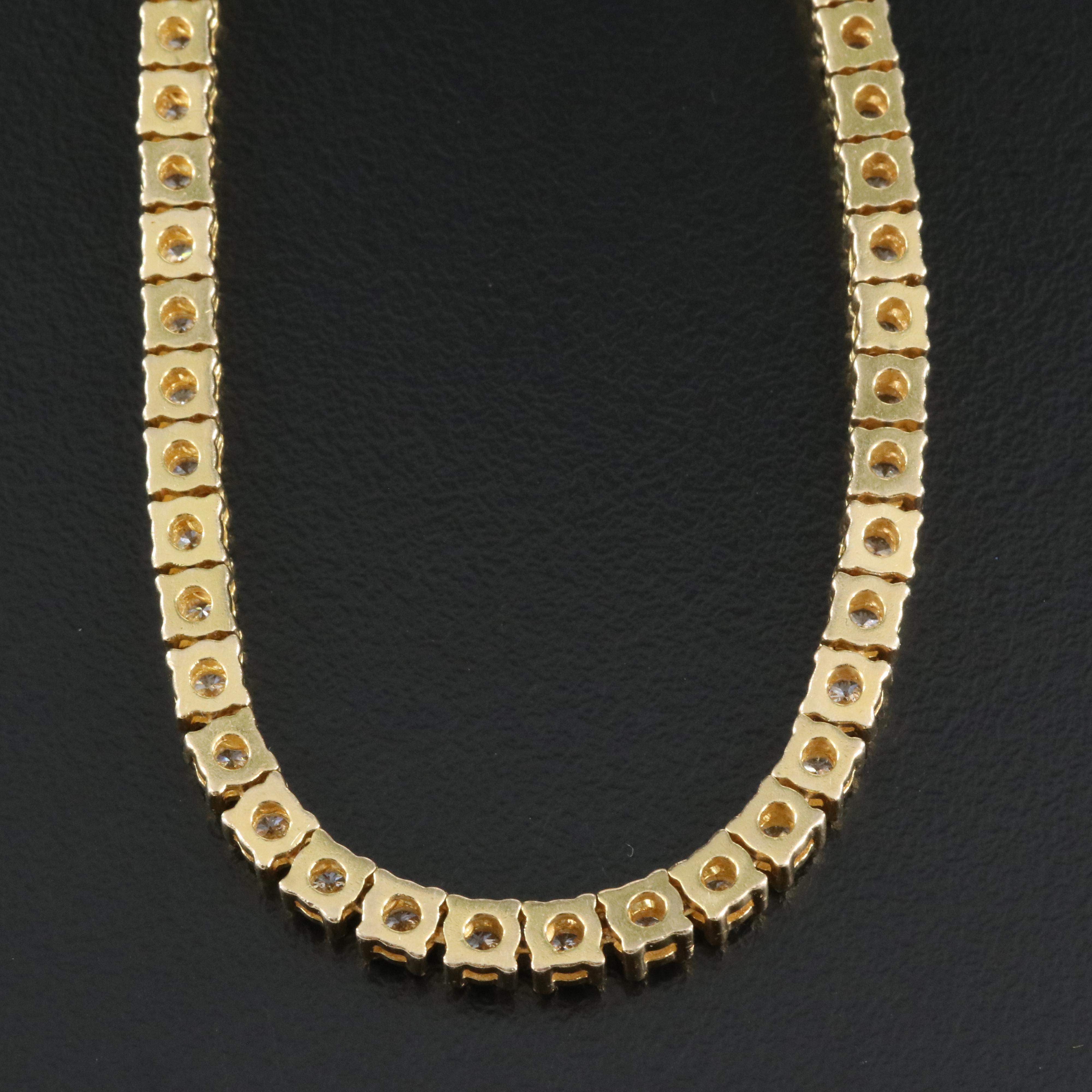 14K 18.28 CTW Diamond Rivière Necklace