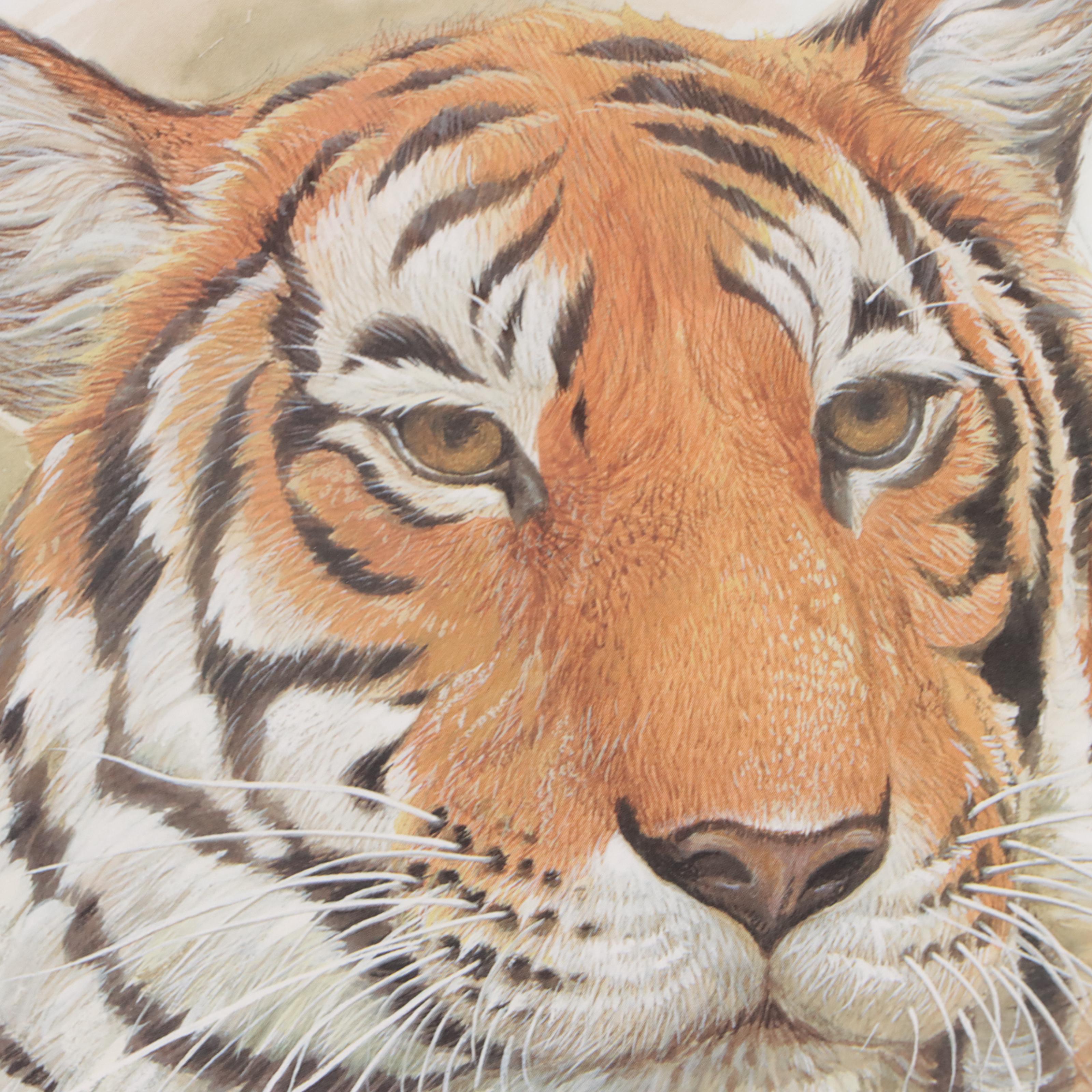 John Ruthven Offset Lithograph "Mother Tiger"