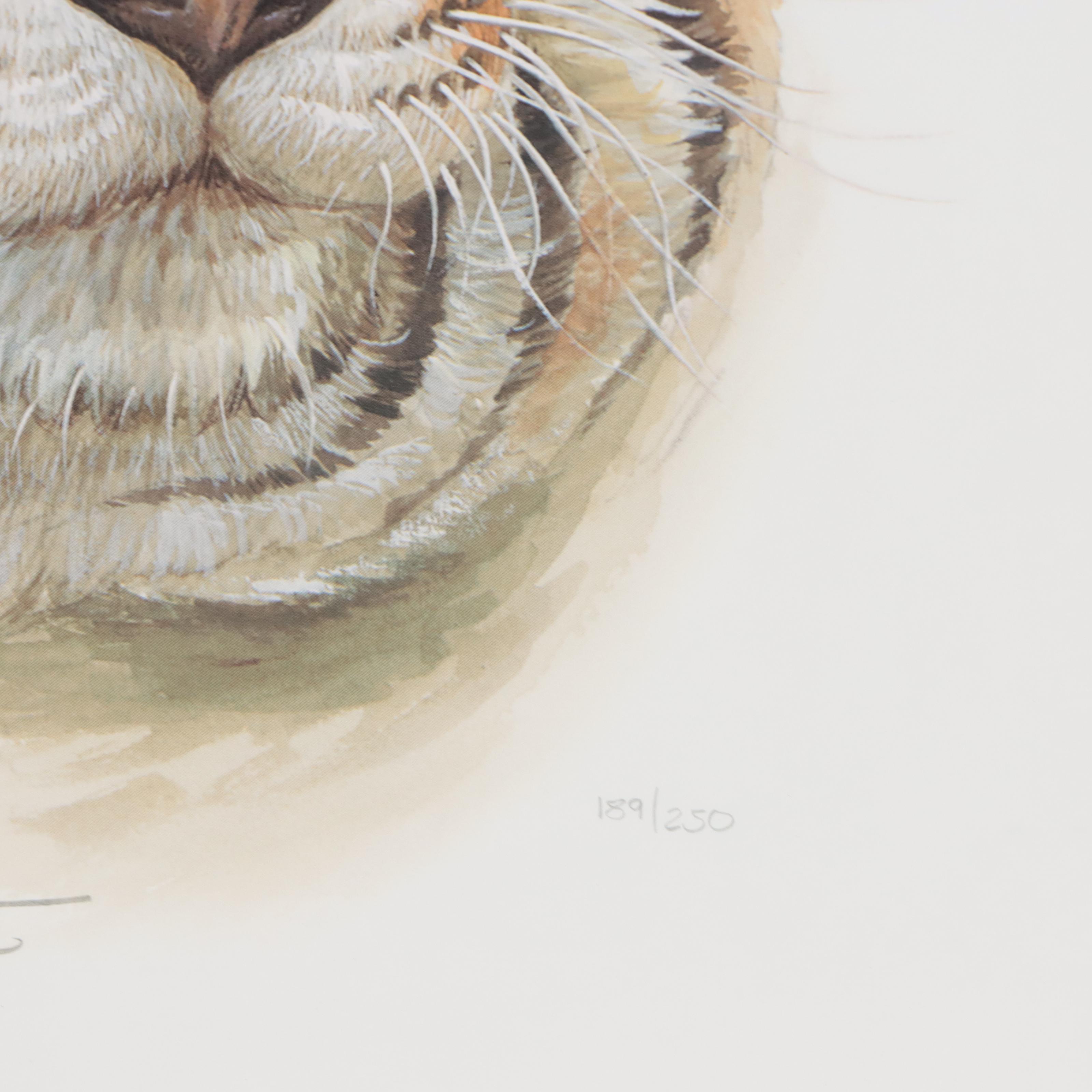 John Ruthven Offset Lithograph "Mother Tiger"