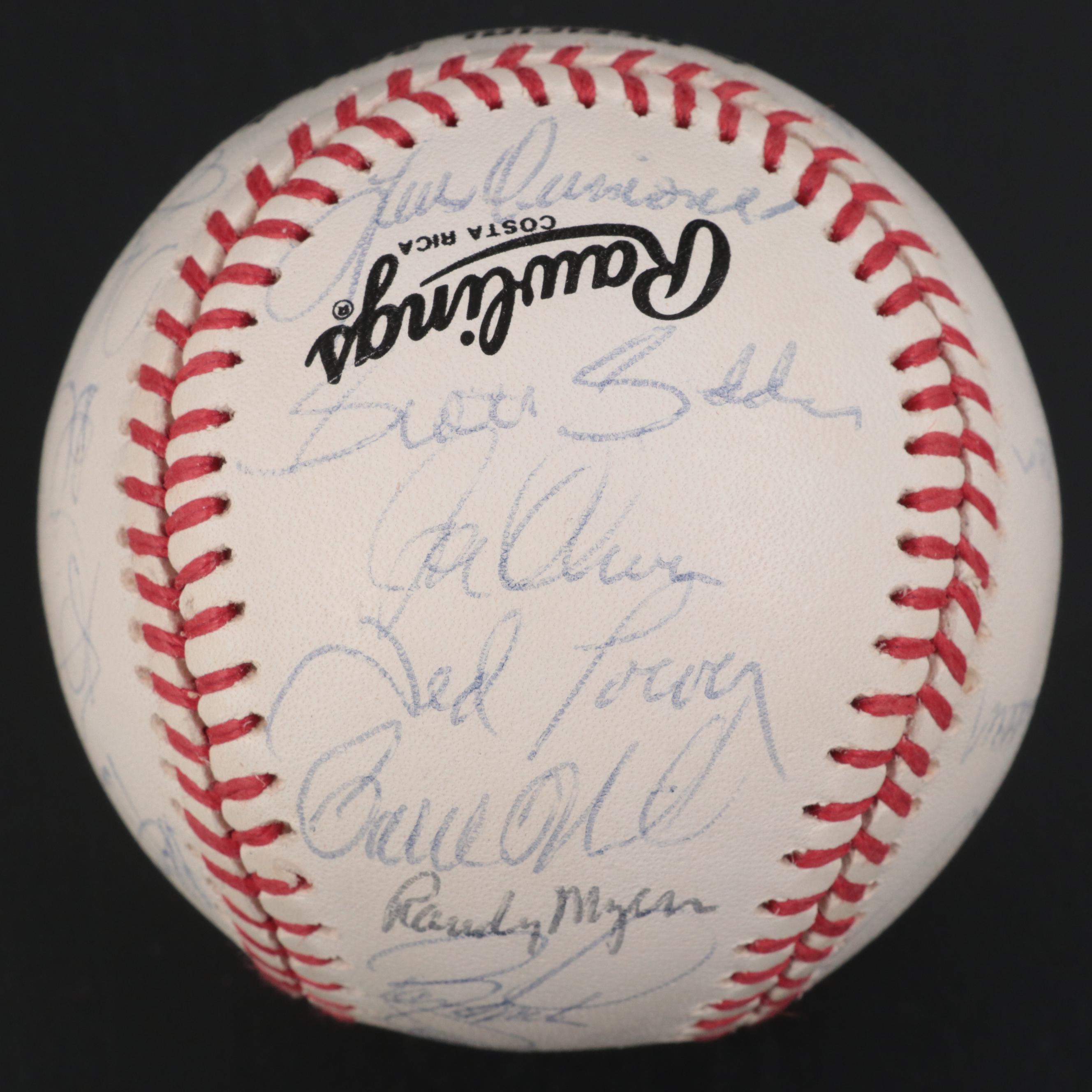 1990 Cincinnati Reds Signed Baseball with Piniella, Larkin, Davis and More