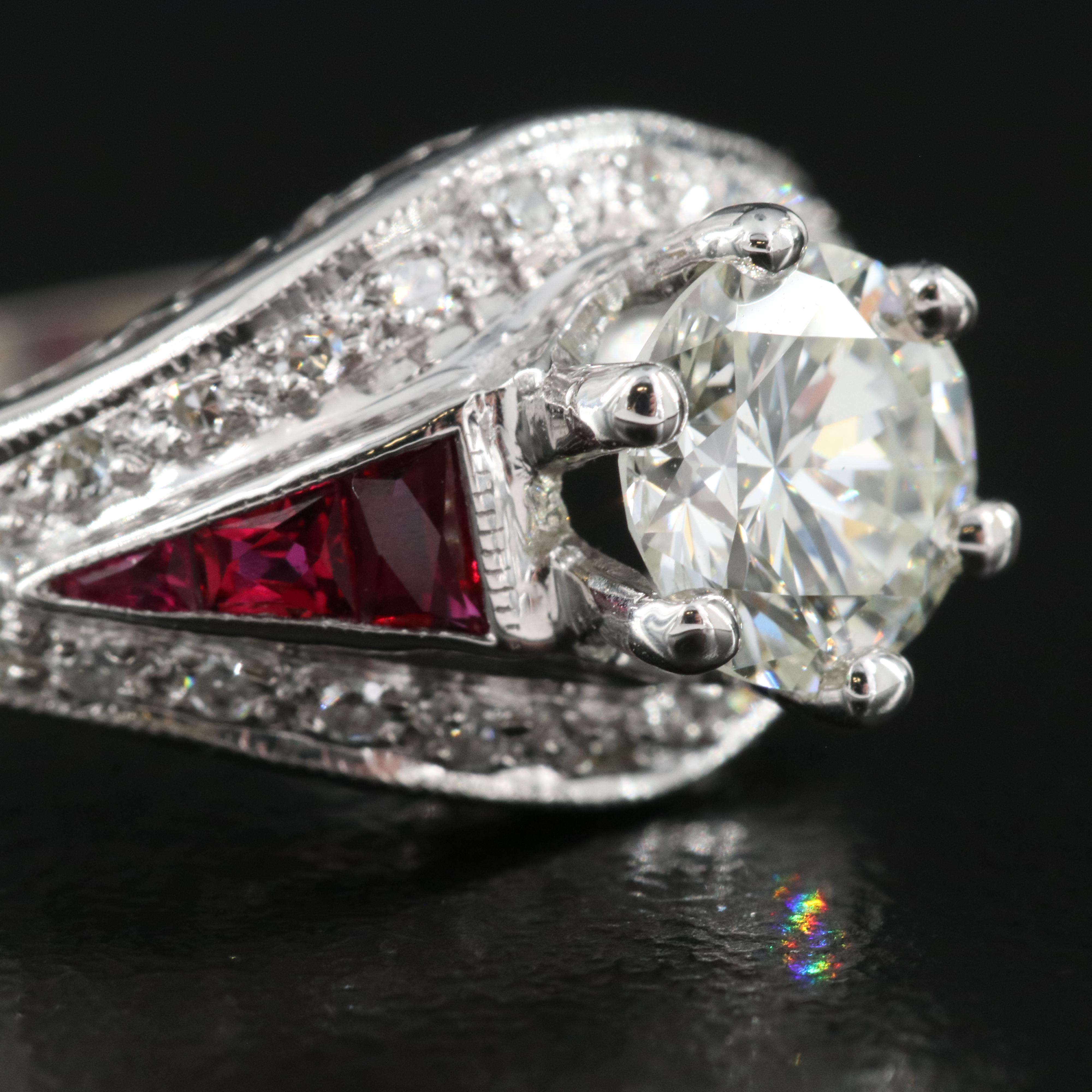 14K 1.12 CTW Diamond and Ruby Ring