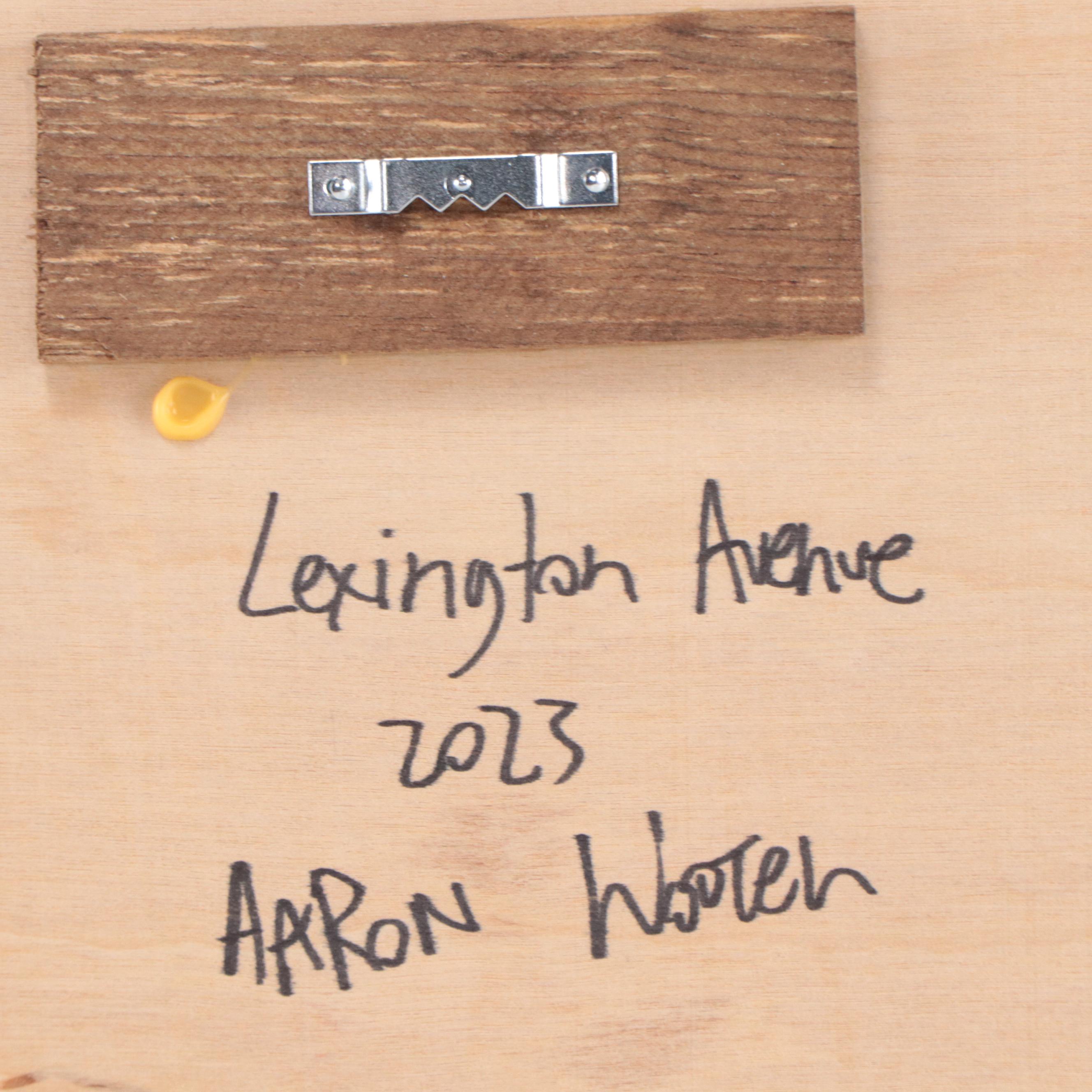 Aaron Wooten Acrylic and Ink Painting of Cityscape "Lexington Avenue," 2023