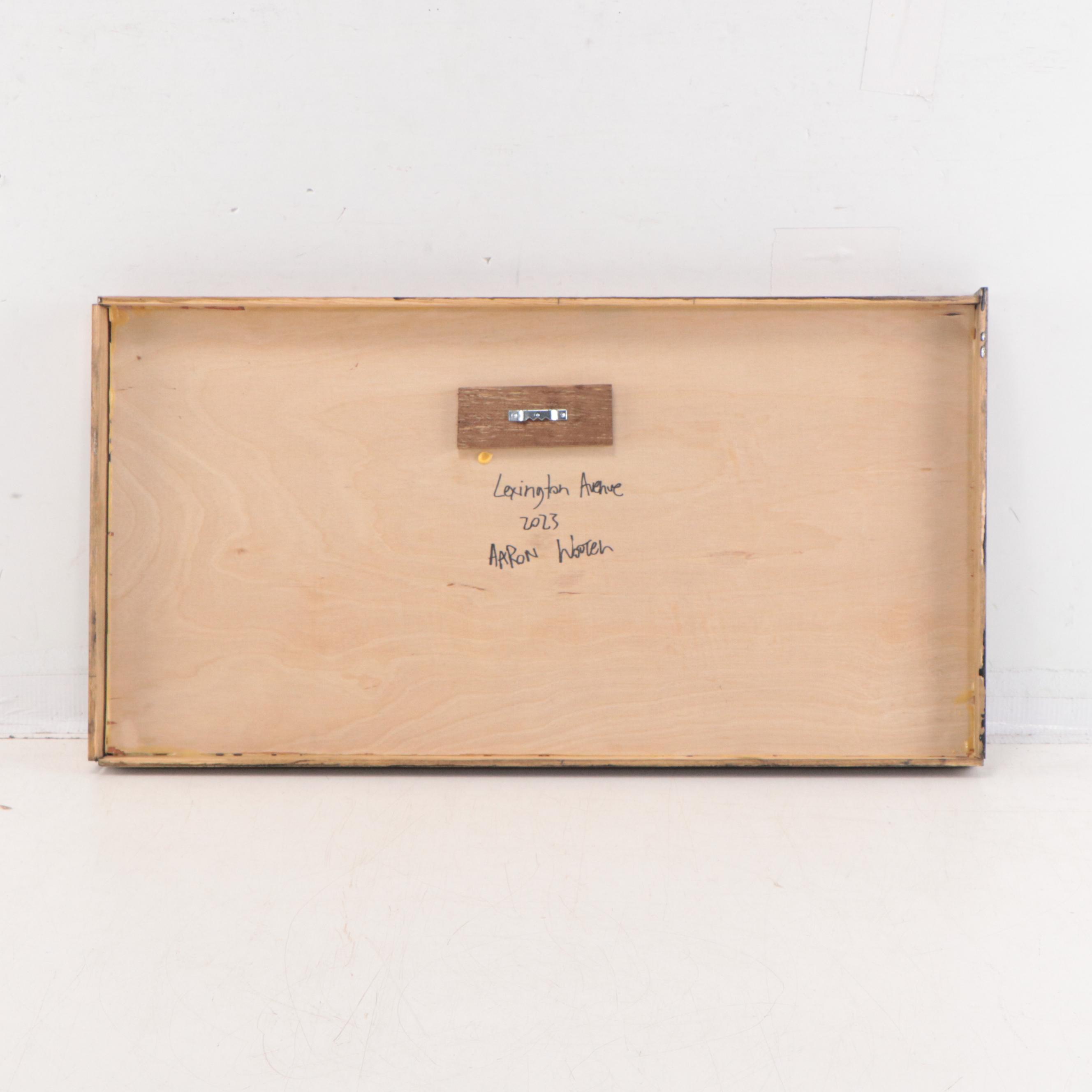 Aaron Wooten Acrylic and Ink Painting of Cityscape "Lexington Avenue," 2023