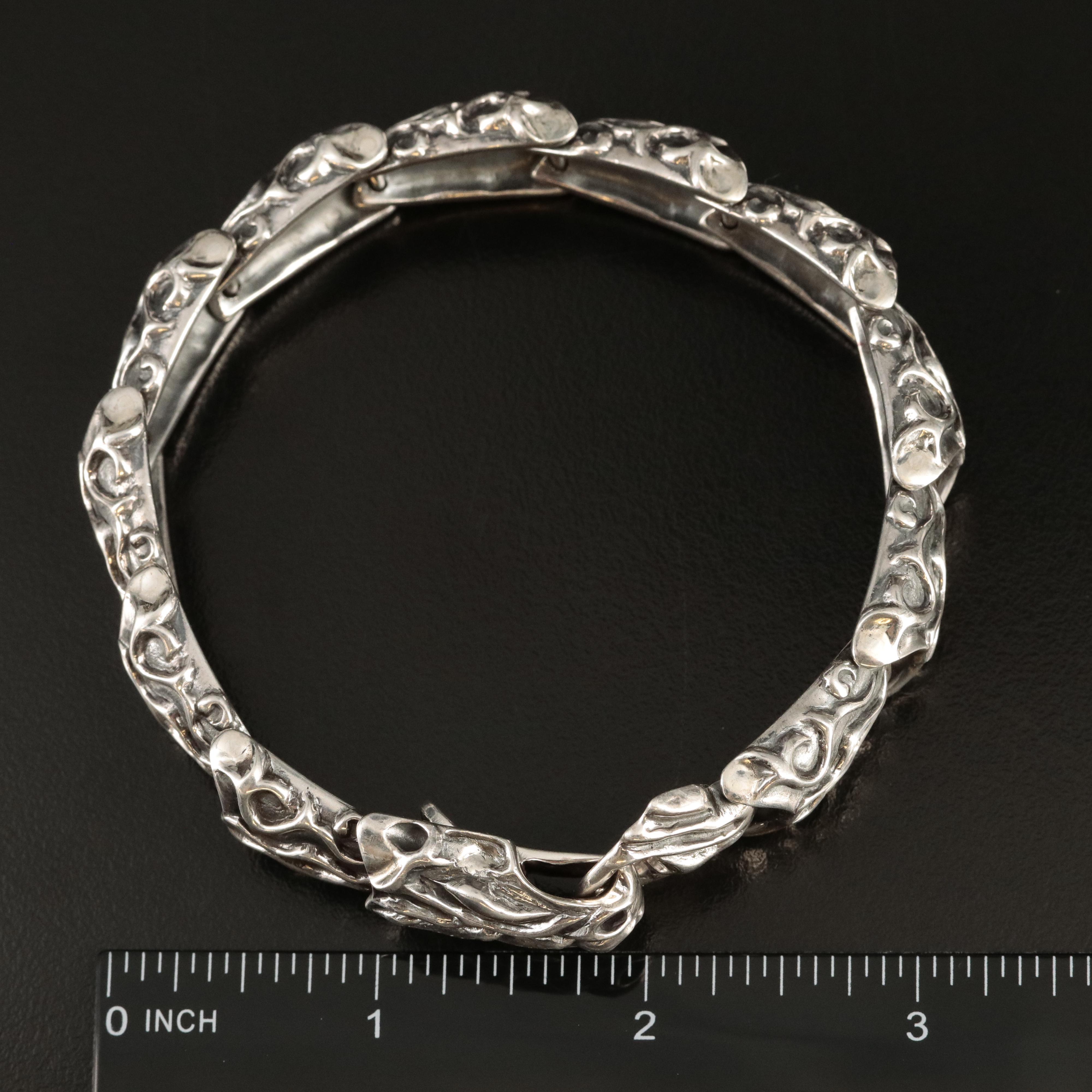 Sterling Dragon Scale Link Bracelet