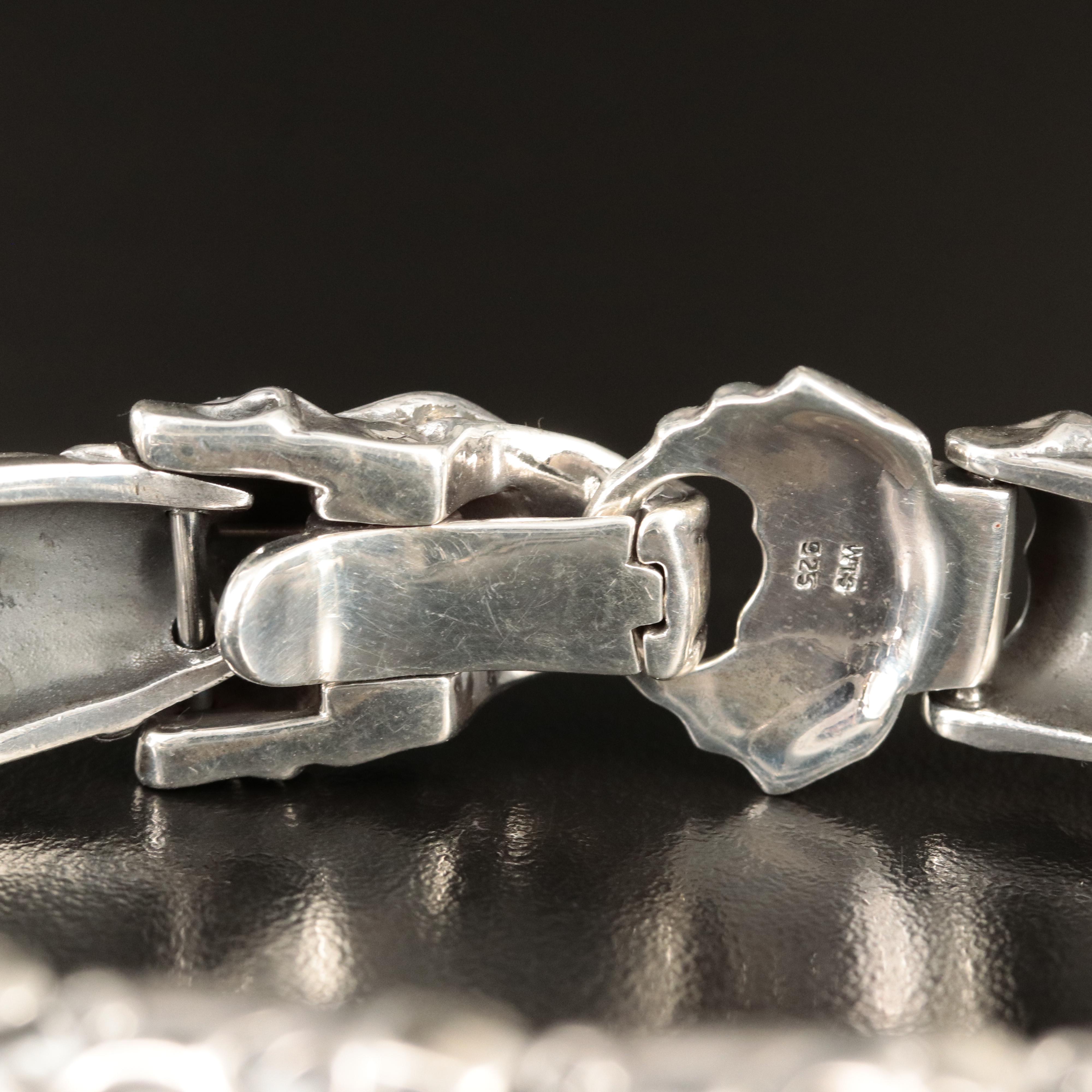 Sterling Dragon Scale Link Bracelet