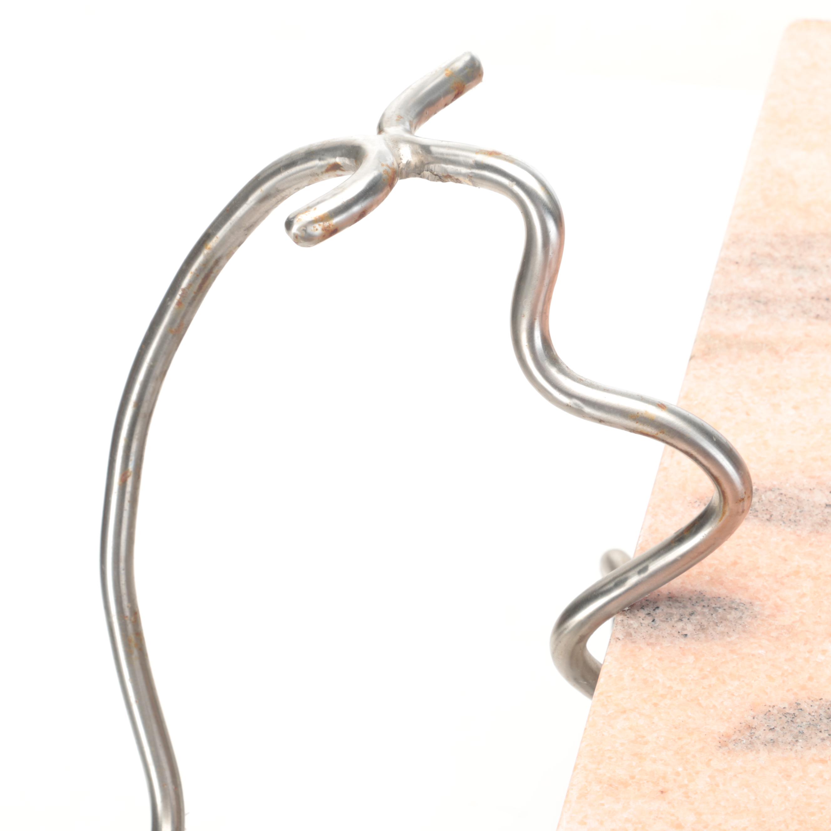 Sculptural Post Modern Wire and Marble Coffee Table