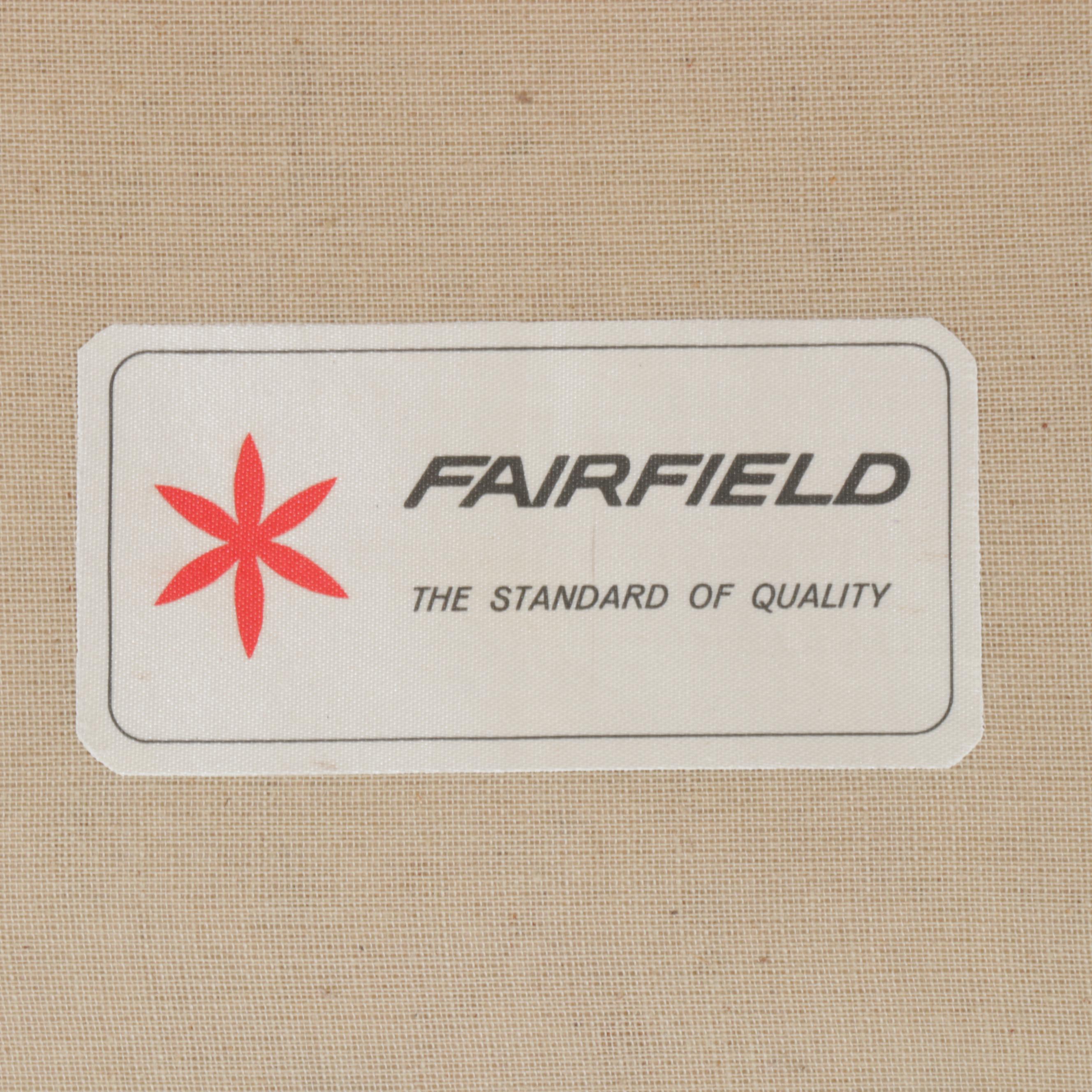 Pair of Fairfield Buttoned-Down and Caned Wingback Armchairs, Late 20th Century