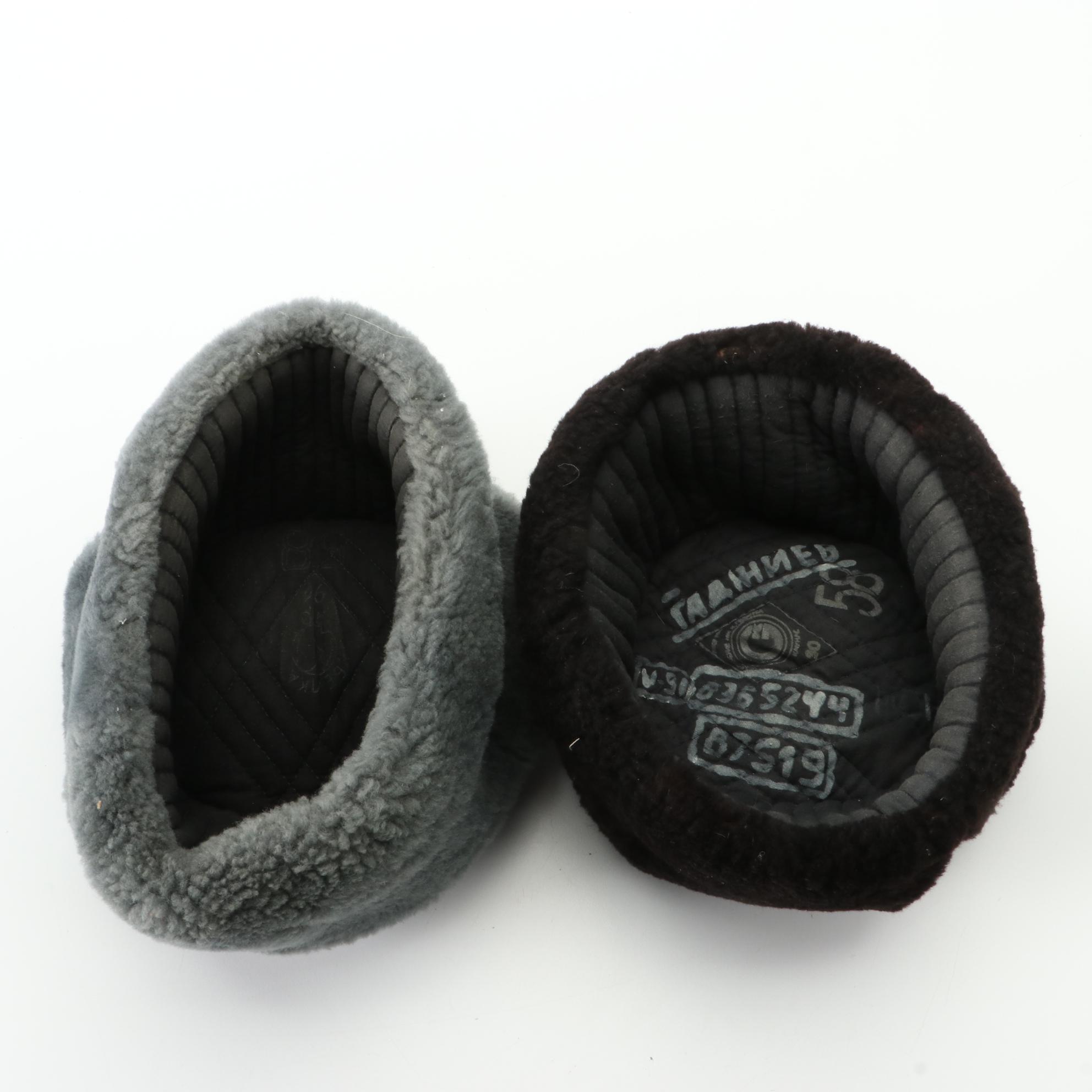 Ushanka Hats with Soviet Hammer and Sickle Medallions