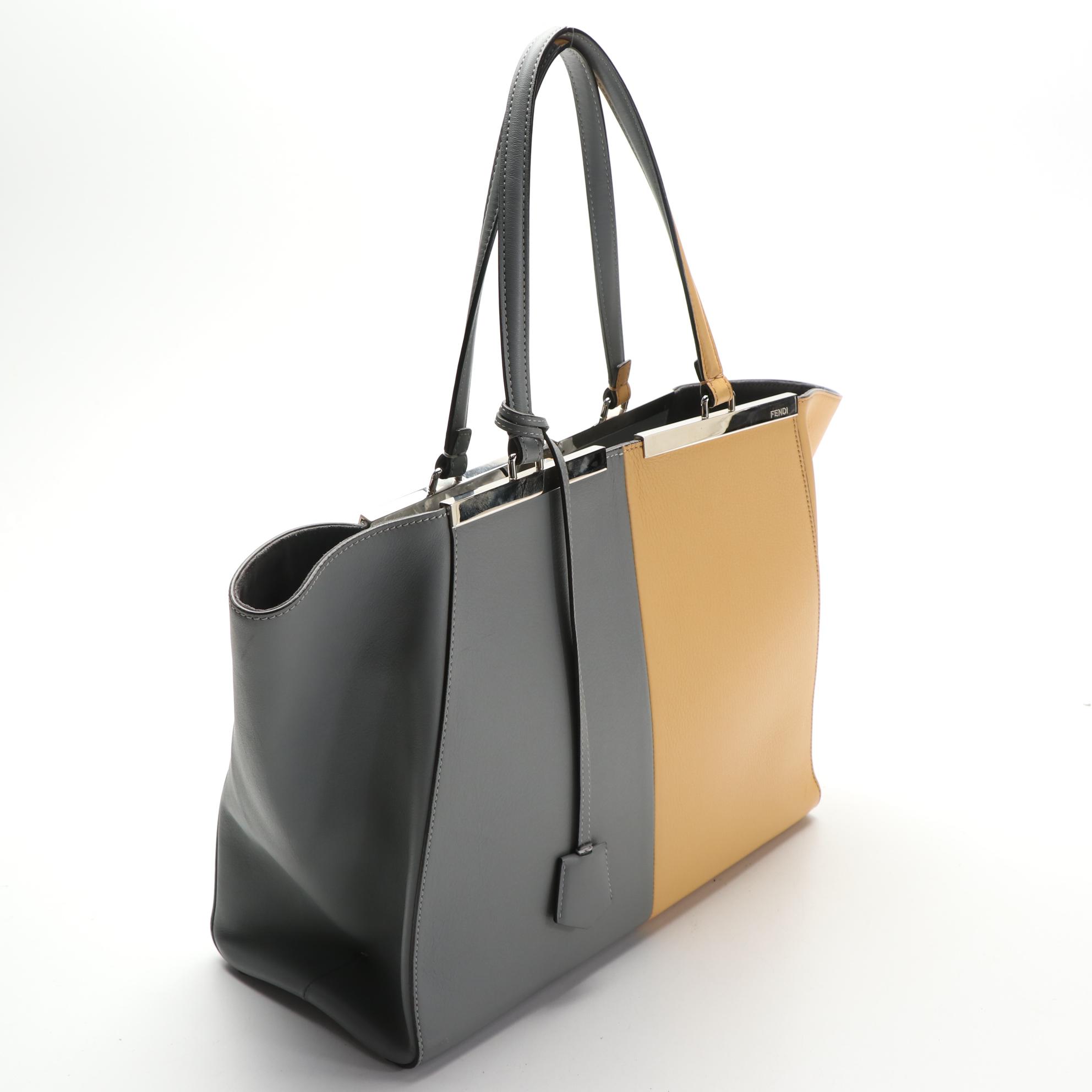 Fendi Large 3Jours Tote Bag in Bicolor Leather