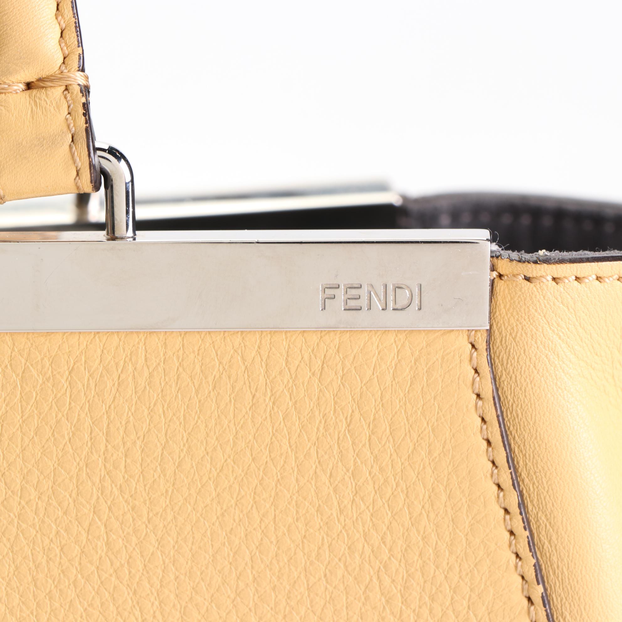 Fendi Large 3Jours Tote Bag in Bicolor Leather
