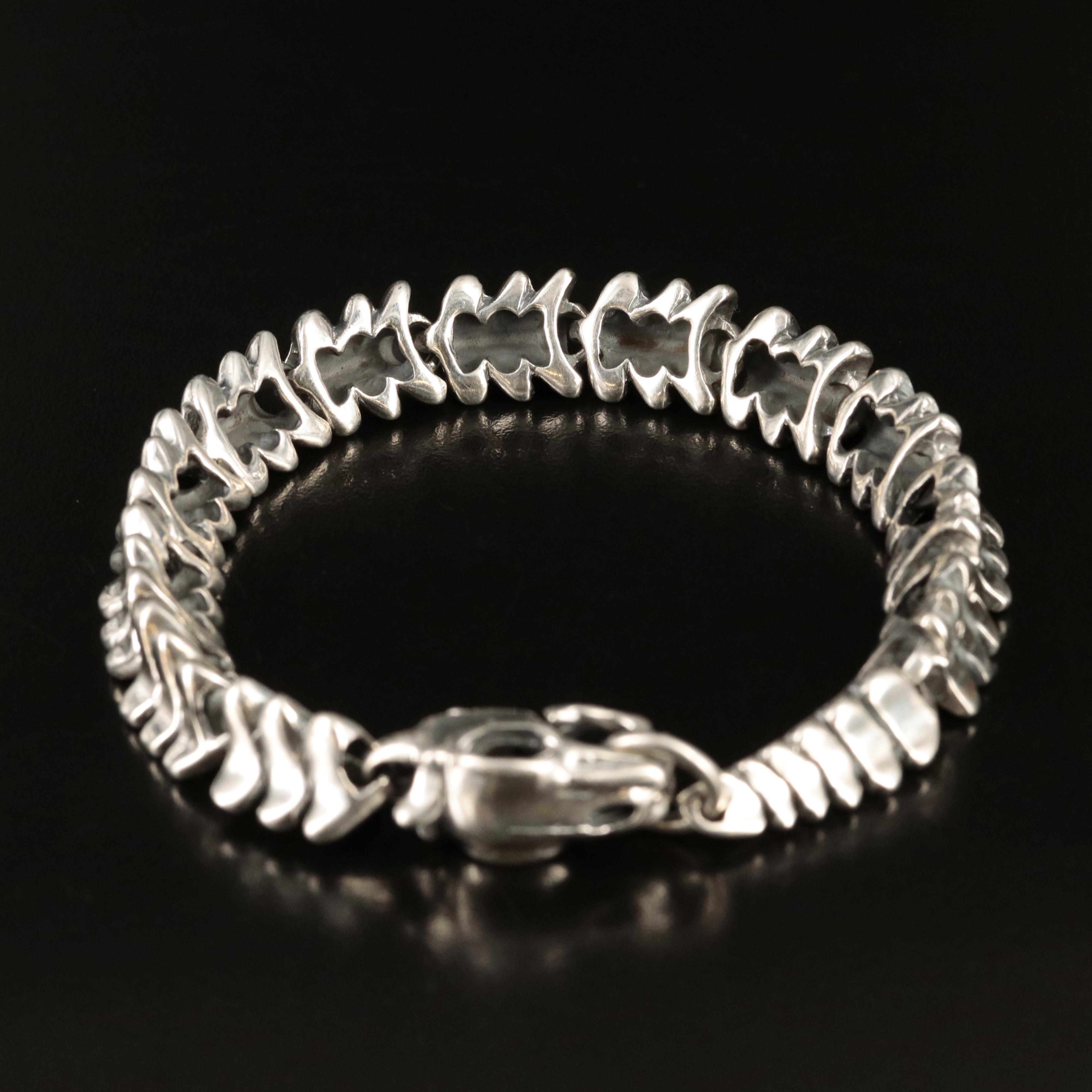 Sterling Snake Vertebrae Skeleton Bracelet