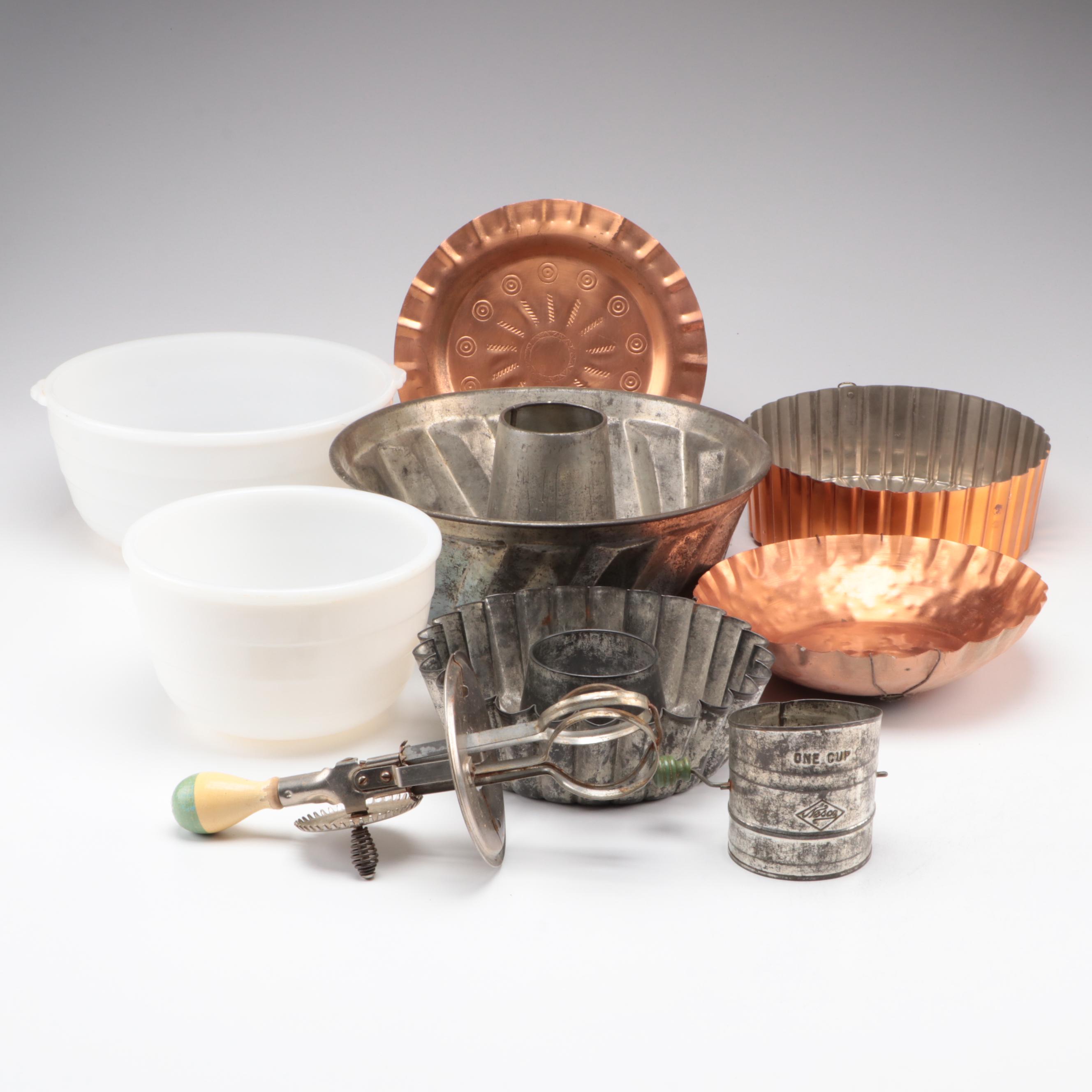 General Electric Glass Mixing Bowls, Copper Bundt Cake Pans and More