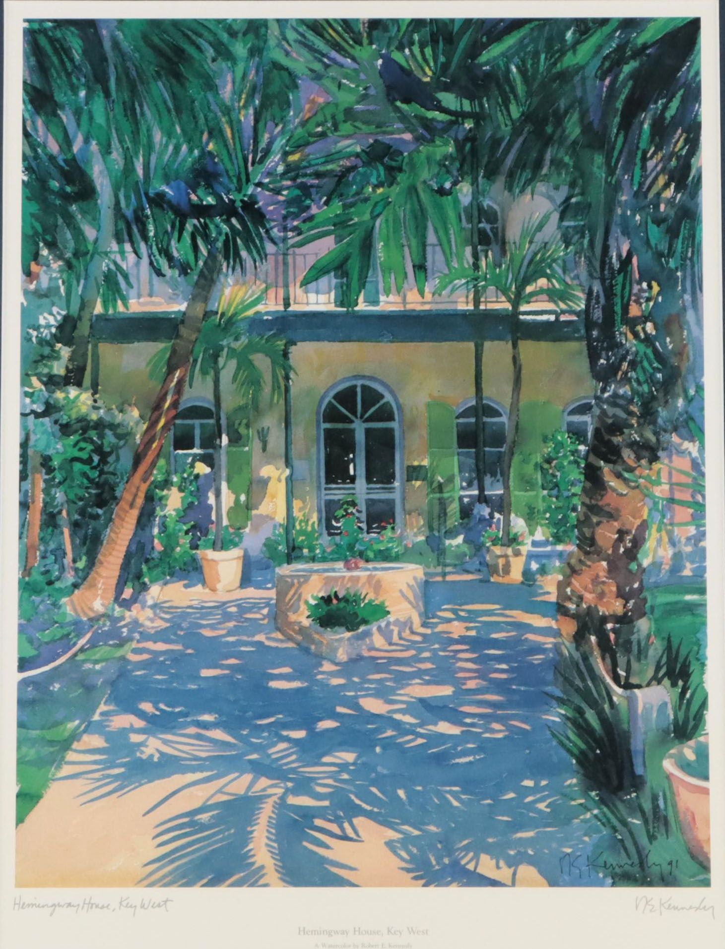 Offset Lithograph After Robert E. Kennedy "Hemingway House, Key West"