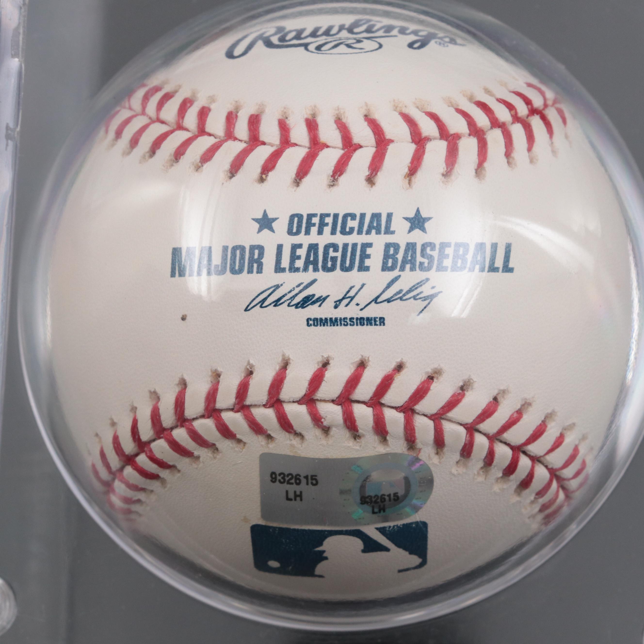 Aroldis Chapman Cincinnati Reds Signed Baseball with Rookie Card in Display